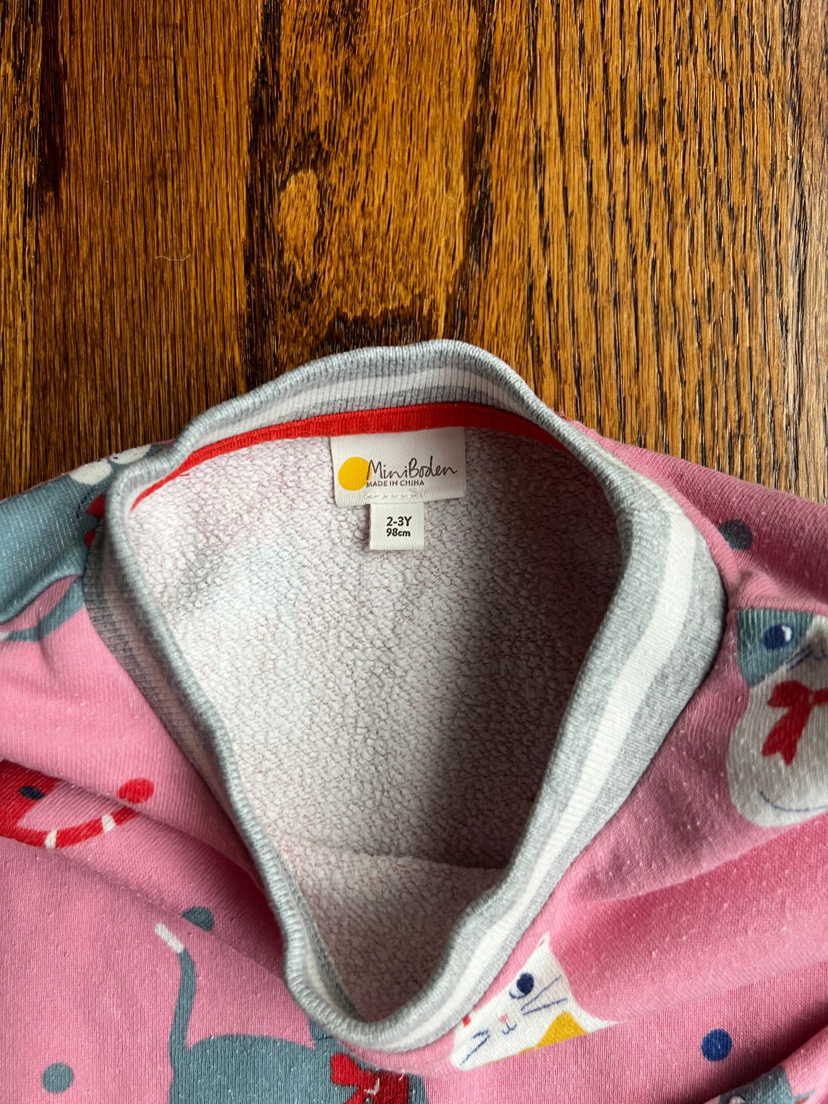 Seller #115 - Boden Girls 2-3Y Pink Sweatshirt Dress with Cats, GUC