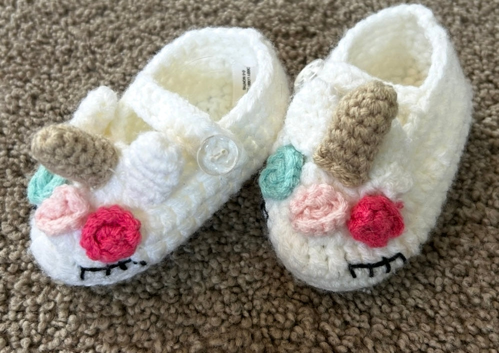 #35 Infant crochet unicorn booties