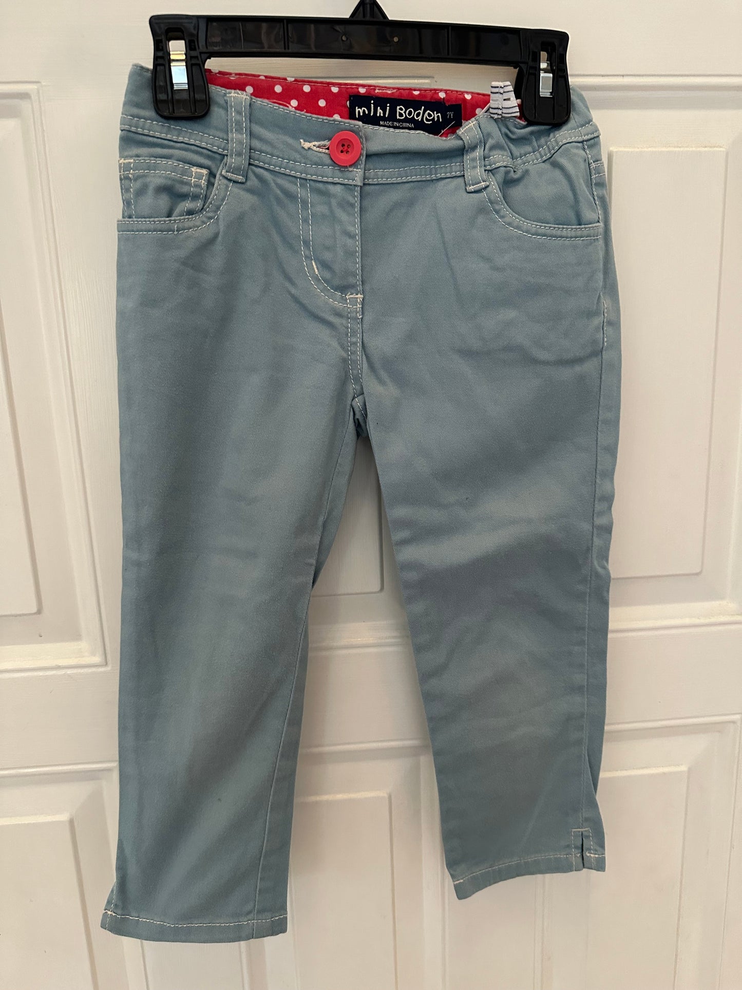 #133 Girls Mini Boden Capri Pants Sz 7 Cotton