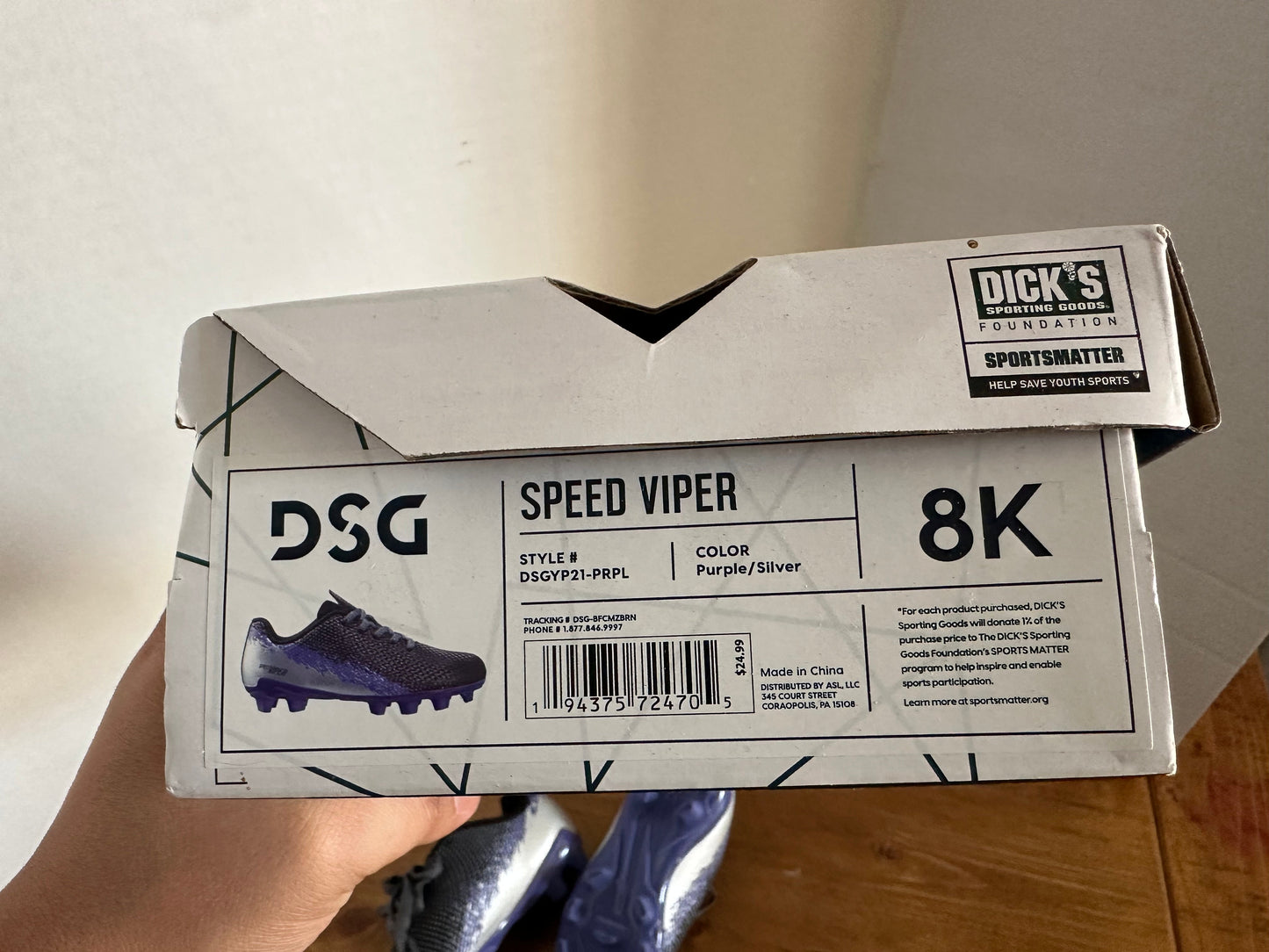 #88 DSG speed viper girl cleats new