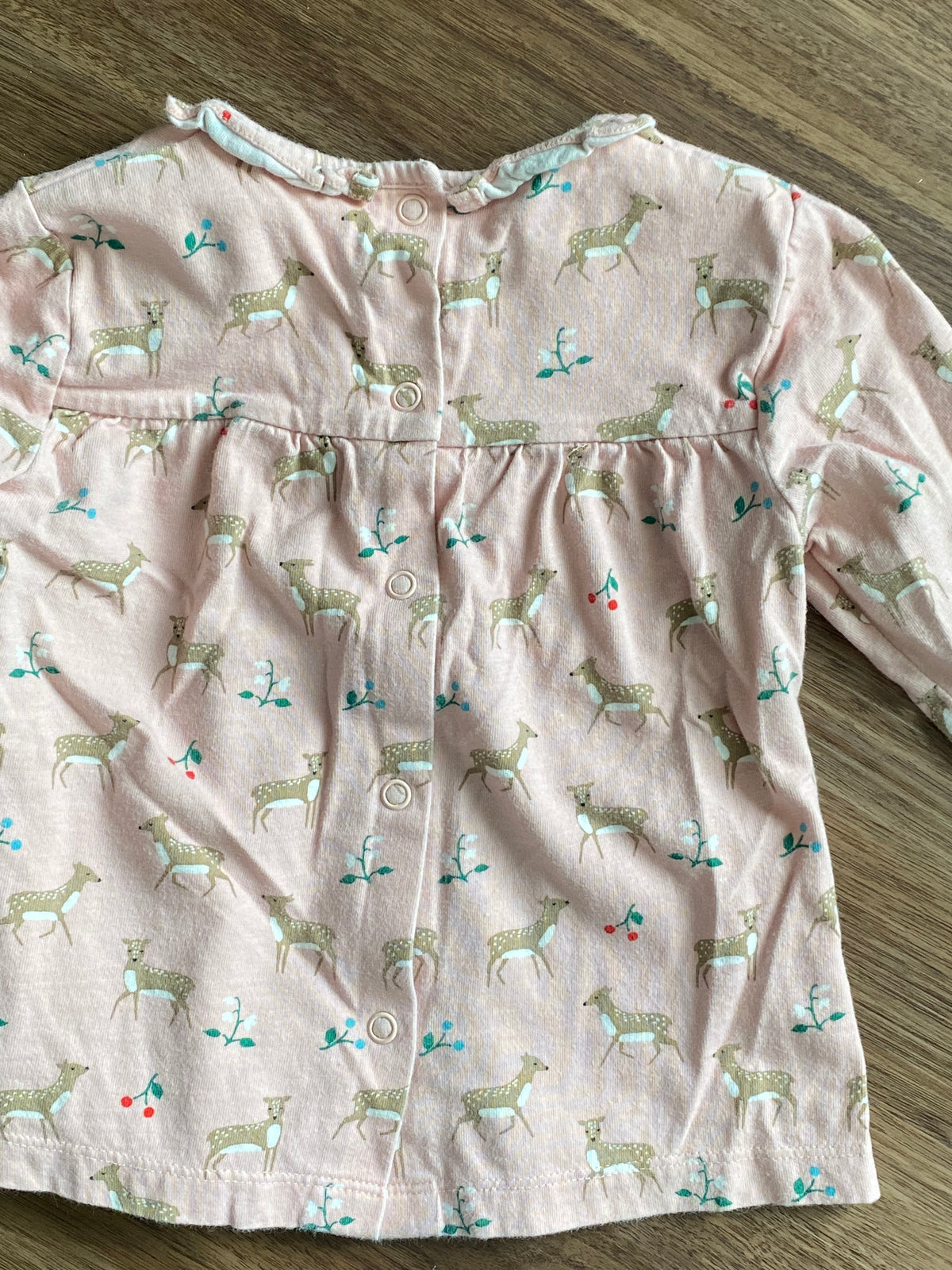 Seller 59 girls 18-24 mo Boden pink deer print top