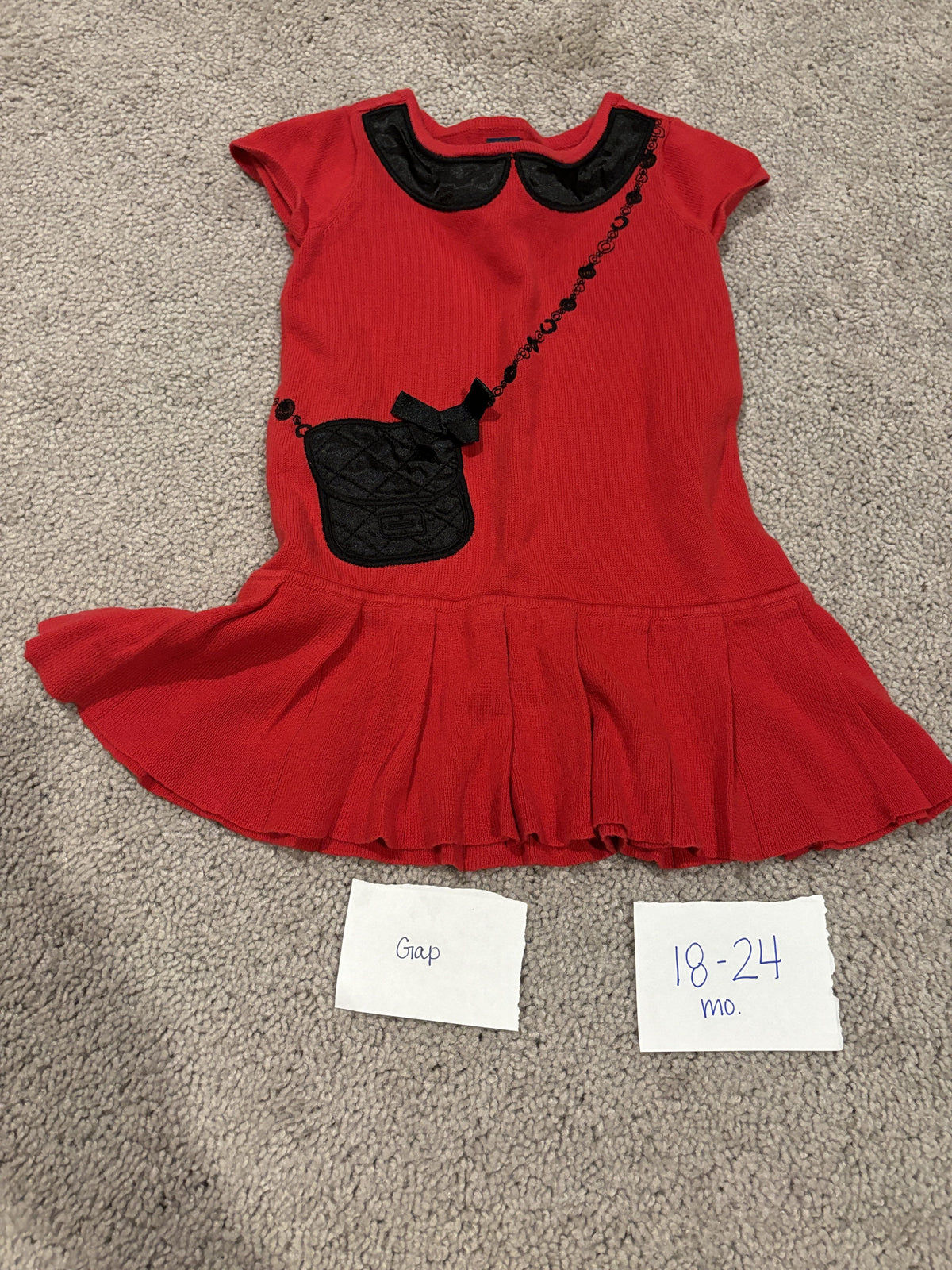 #138 - 18-24 Mo VGUC Gap Red Purse Dress