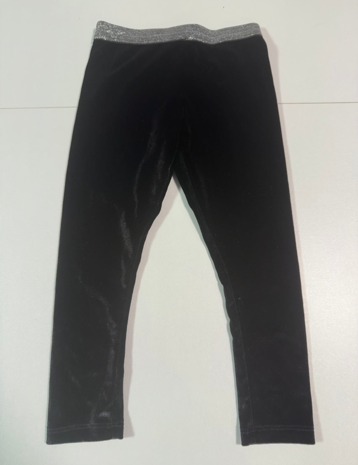 #155 Black velvet leggings, girls size 3T