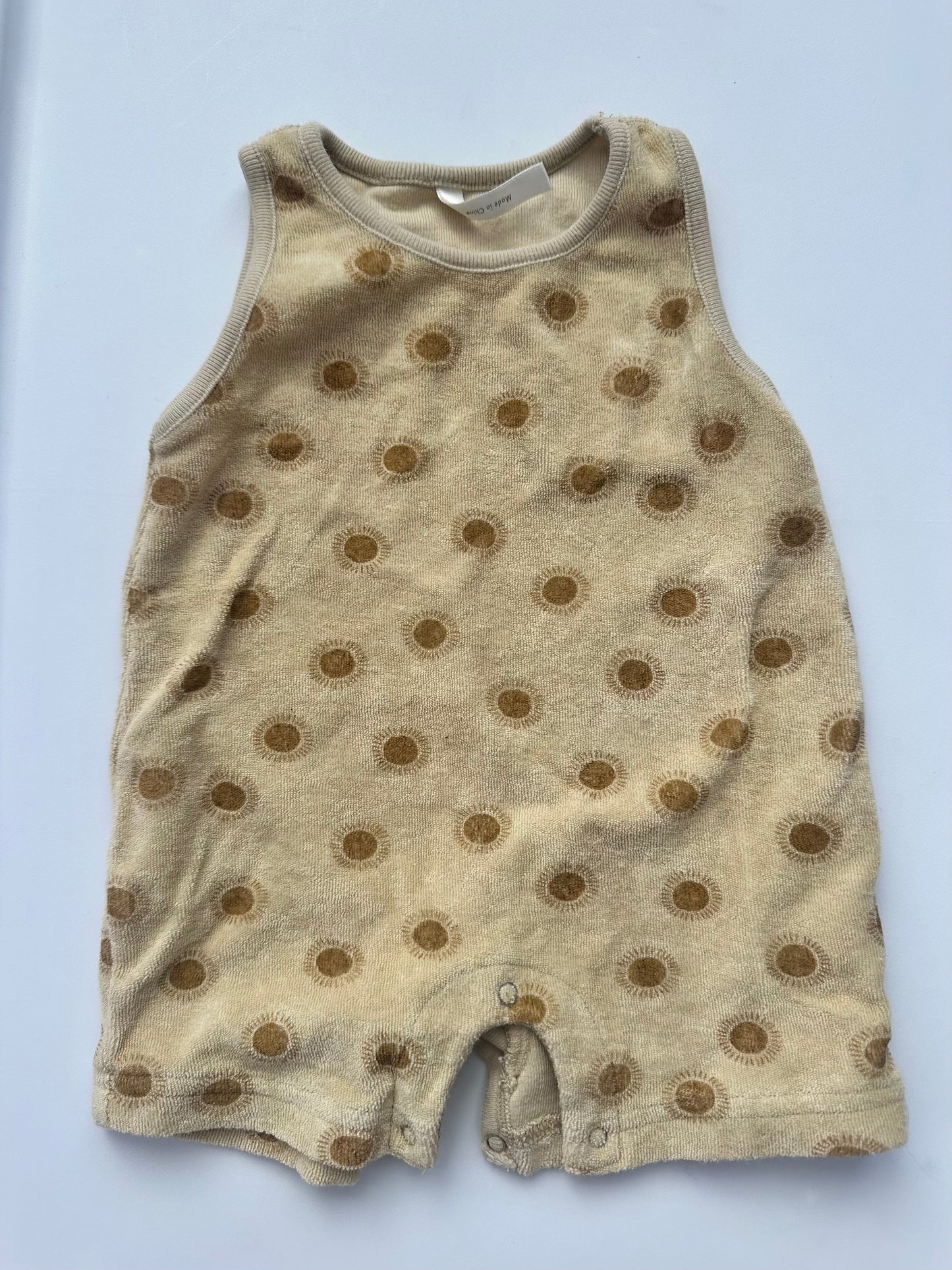 #86 Rylee + Cry boys sun romper 0-3 REDUCED