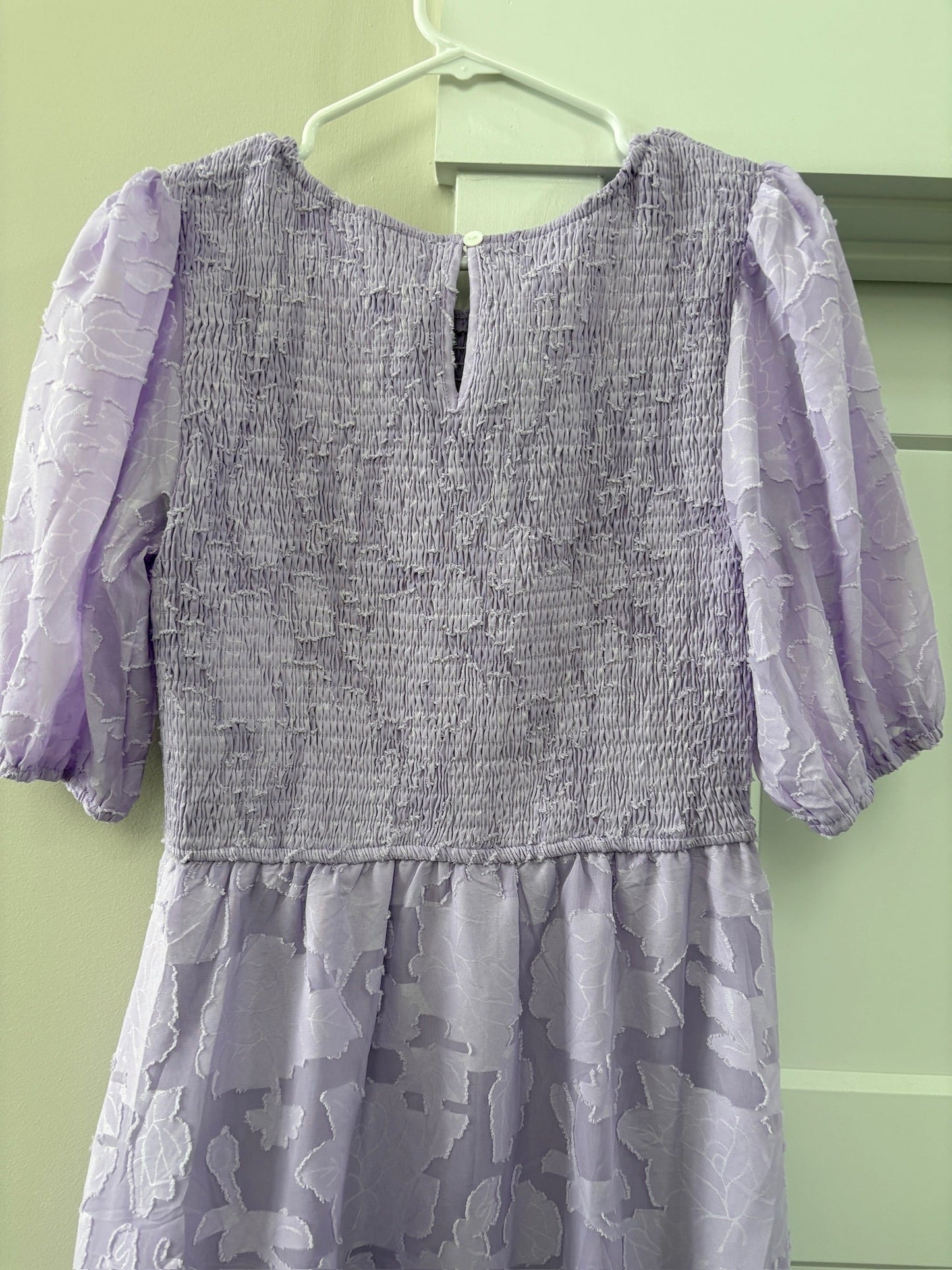 Seller #105 - NWT Size Medium Women's Zesica Purple Floral Smocked Dress