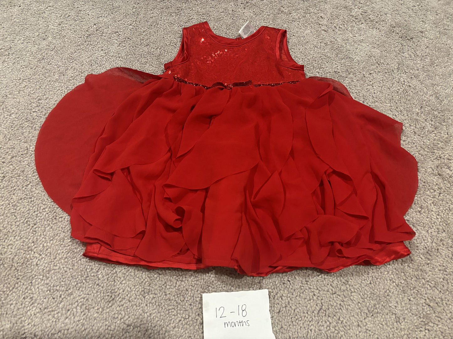 #138 - 12-18 Mo - VGUC Red Dress - PU 45236