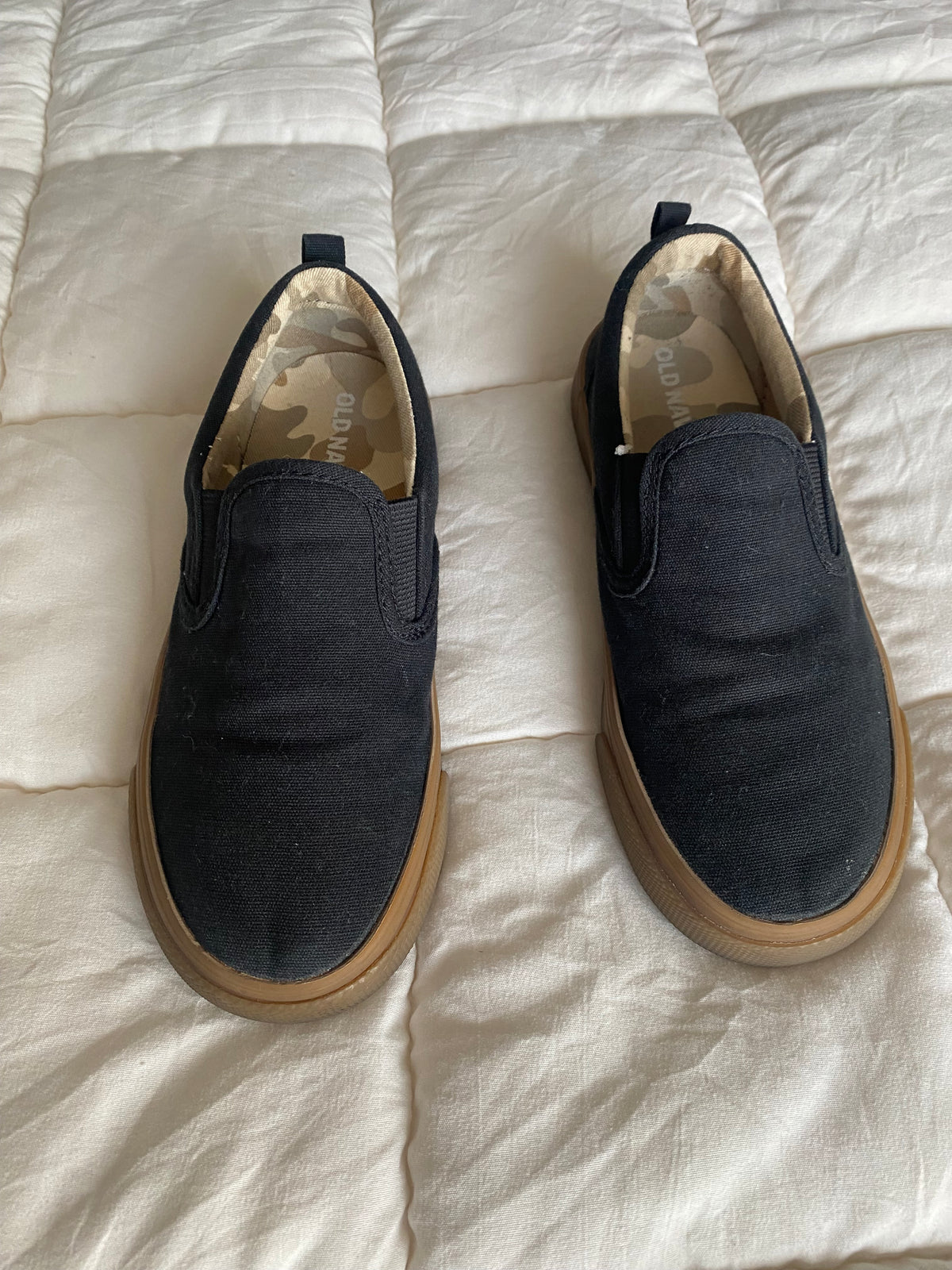 Seller 59 boys size 13 Cat and Jack black canvas slip on shoes