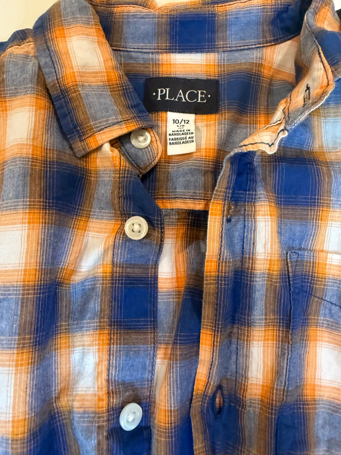136 EUC Childrens Place Flannel Shirt 10/12