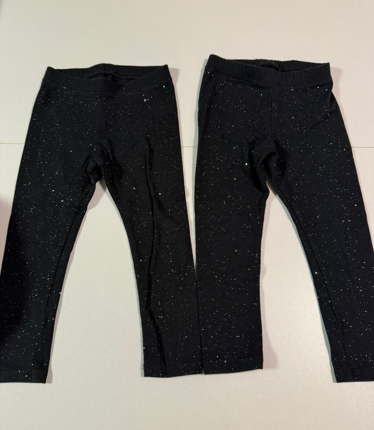 #155 3 piece Cat and Jack sparkle leggings (2 black, 1 maroon), girls size 3T