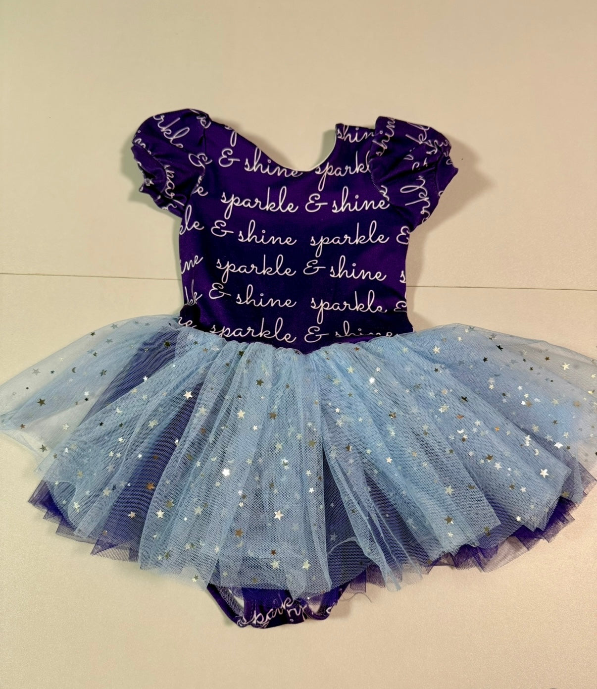 #155 Leotudes handmade Sparkle and Shine 2 layer tulle leotard, girls 4T