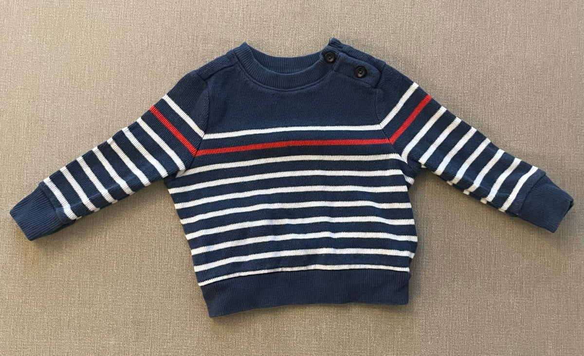 Seller #12 | Old Navy | Boys Navy Blue with White and Red Stripes | VGUC | Size 12-18 months