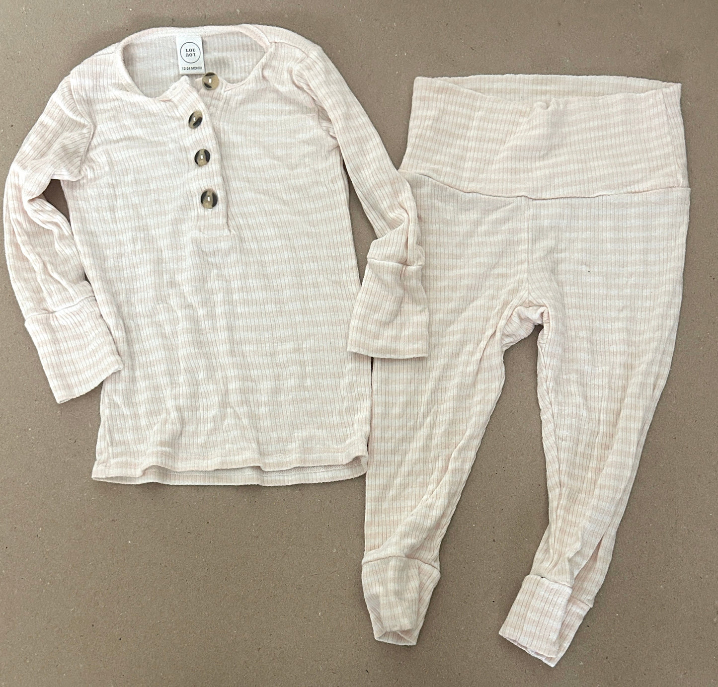 #15 Lou Lou Co 12-24m Ribbed Pajama Set
