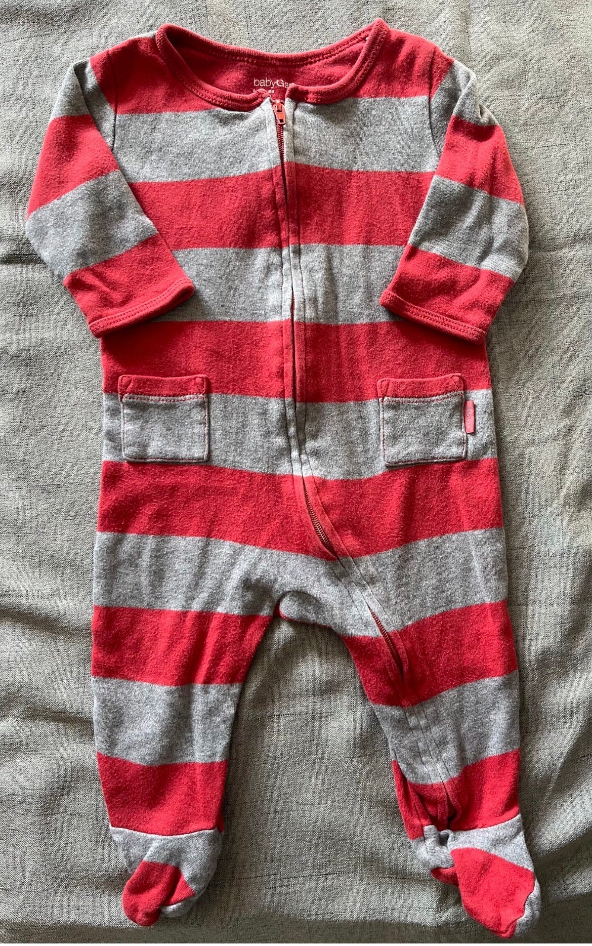 Seller #13 Baby Gap 0-3 months boys red stripe sleeper