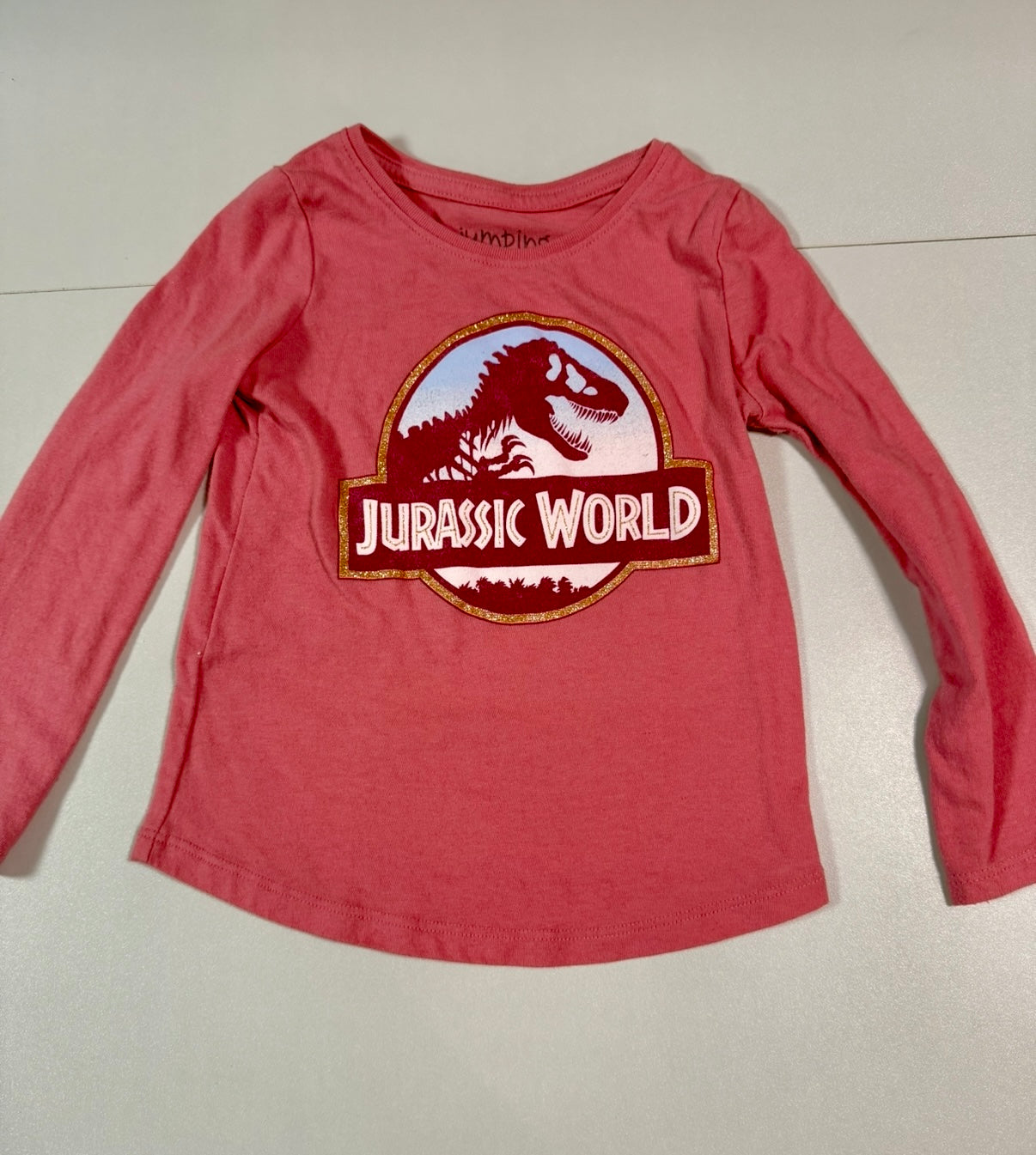 #155 Jurassic World pink long sleeve tshirt, girls 3T