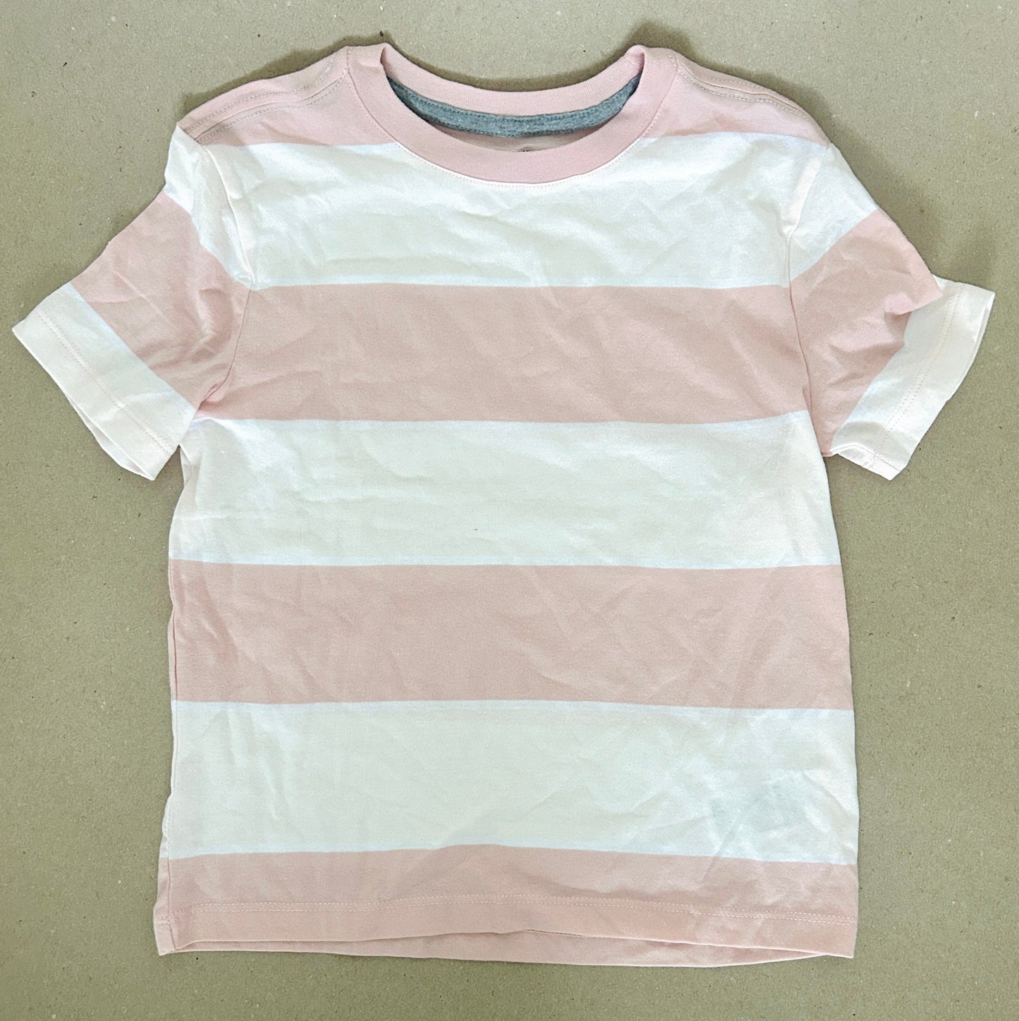 #15 Old Navy 6/7 Pink/White Striped Shirt
