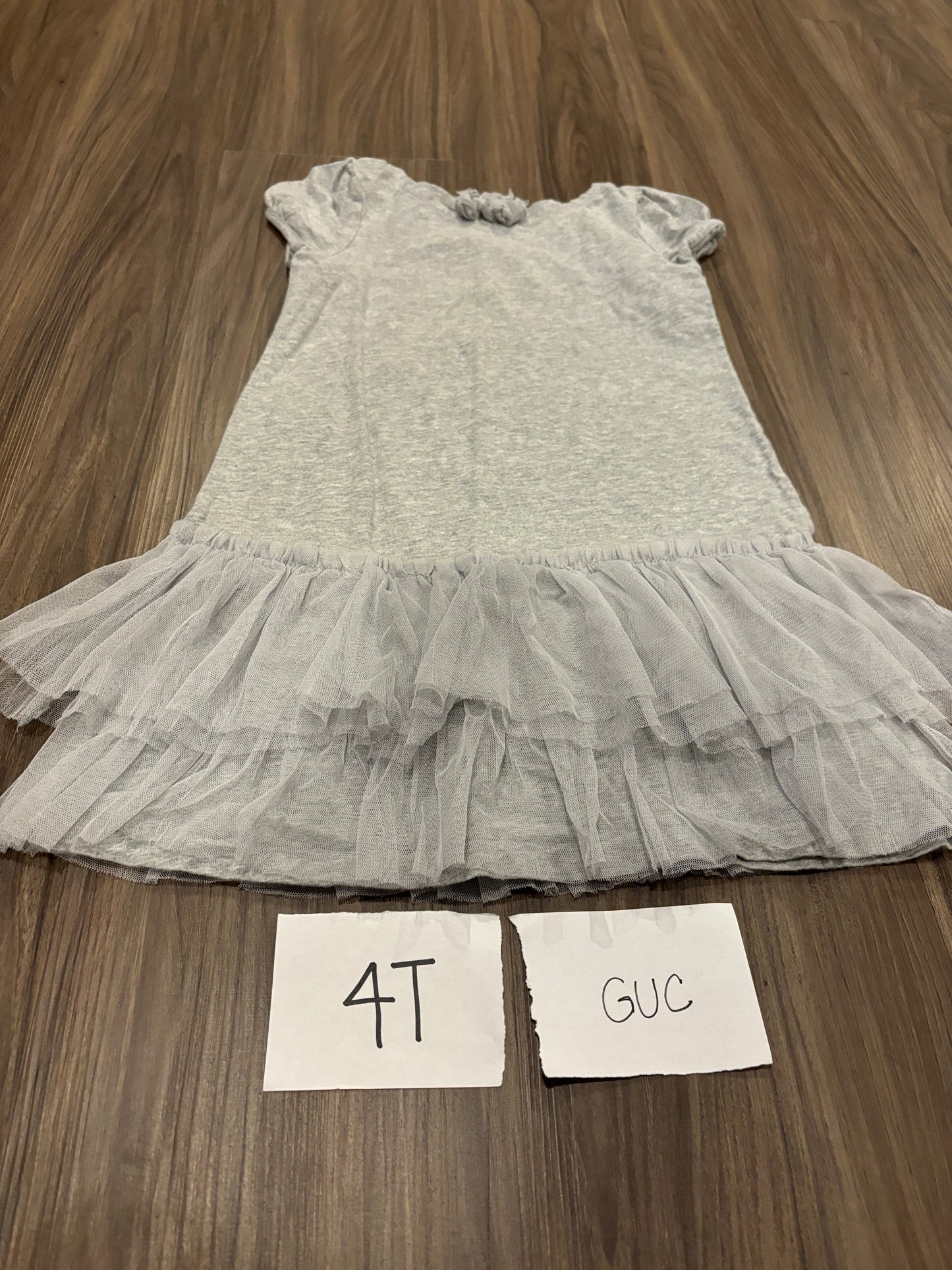 #77 - 4T - GUC Grey Dress with Tulle Skirt