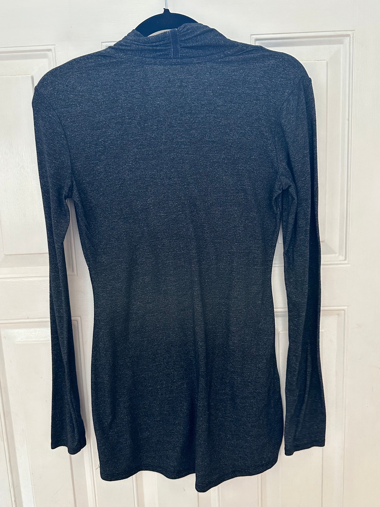 #133 Athleta Sz XS Charcoal Gray Faux Wrap Top