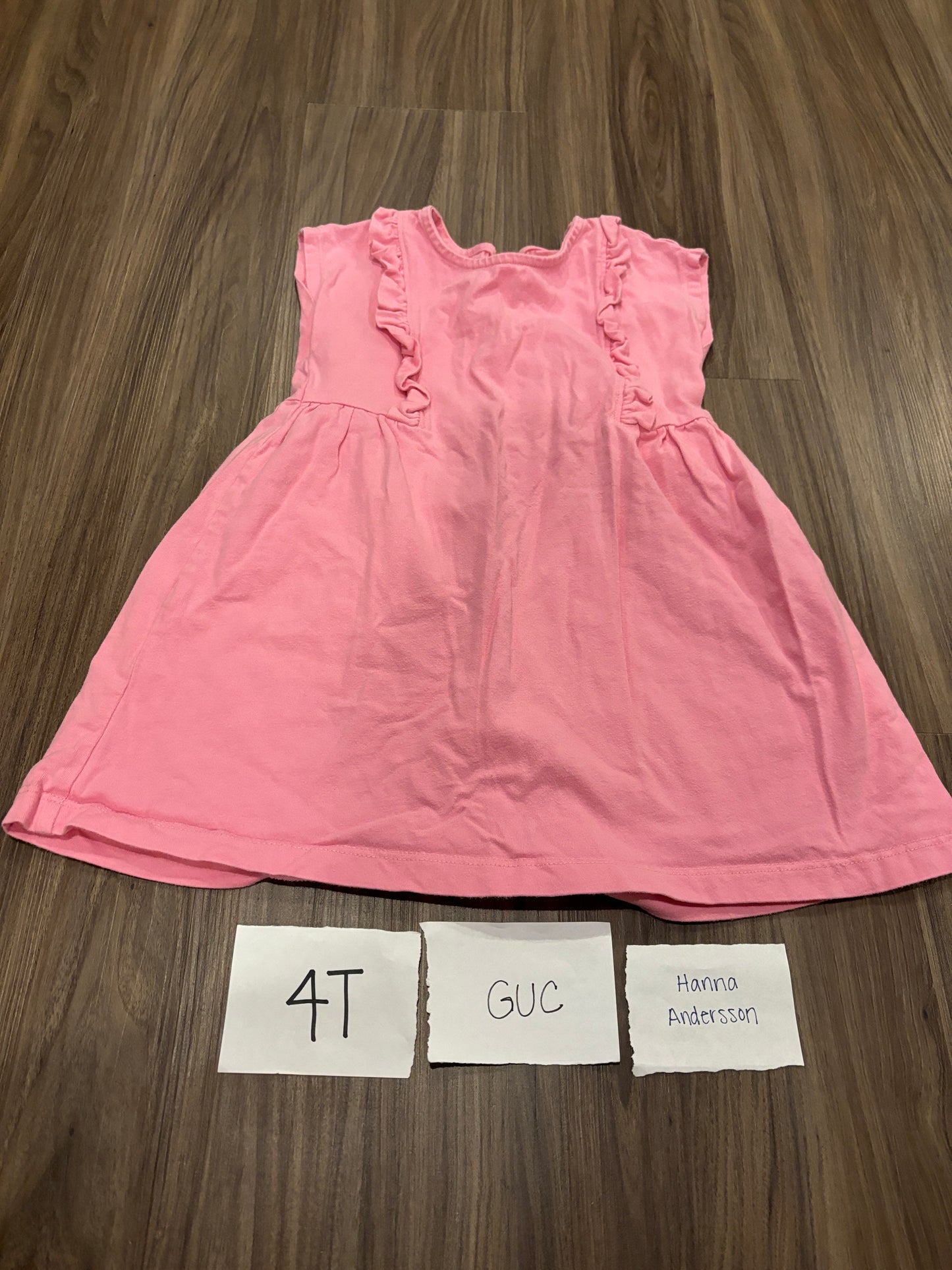 #138 - 4T - GUC Hanna Andersson - Pink SS Dress - PU 45236