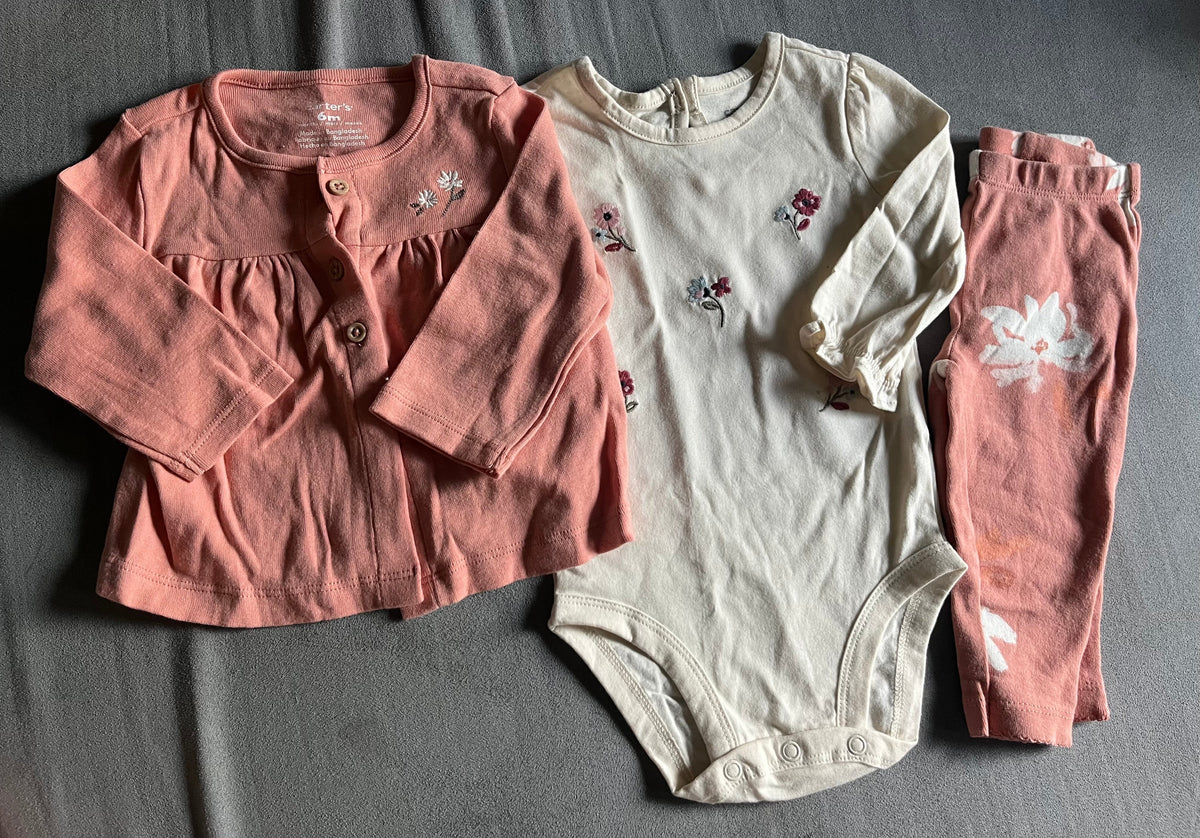 Seller #13 REDUCED Carter’s girls 6 months floral pink 3 piece outfit