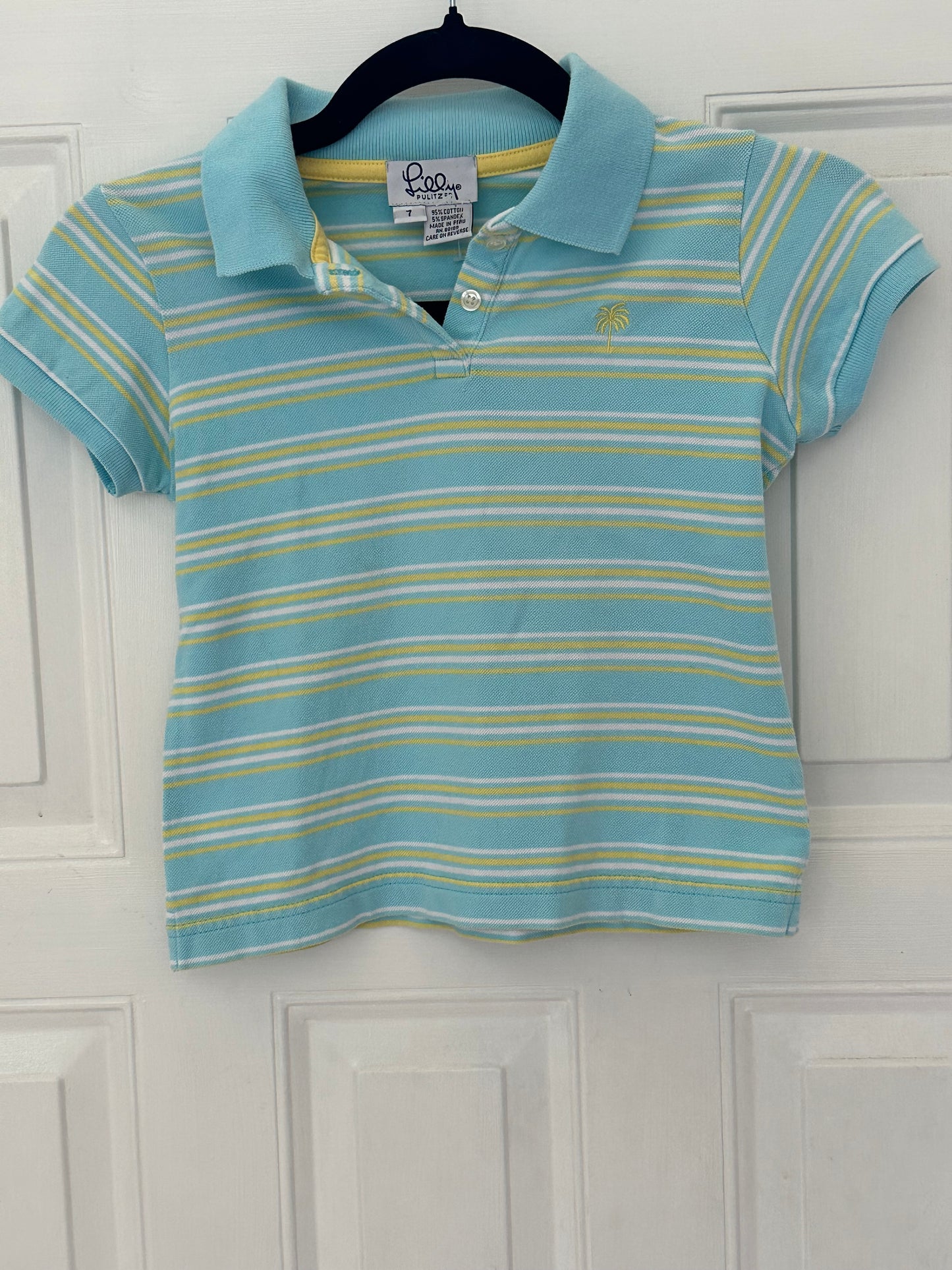 #133 Lilly Pulitzer Girls Sz 7 Polo Shirt Top