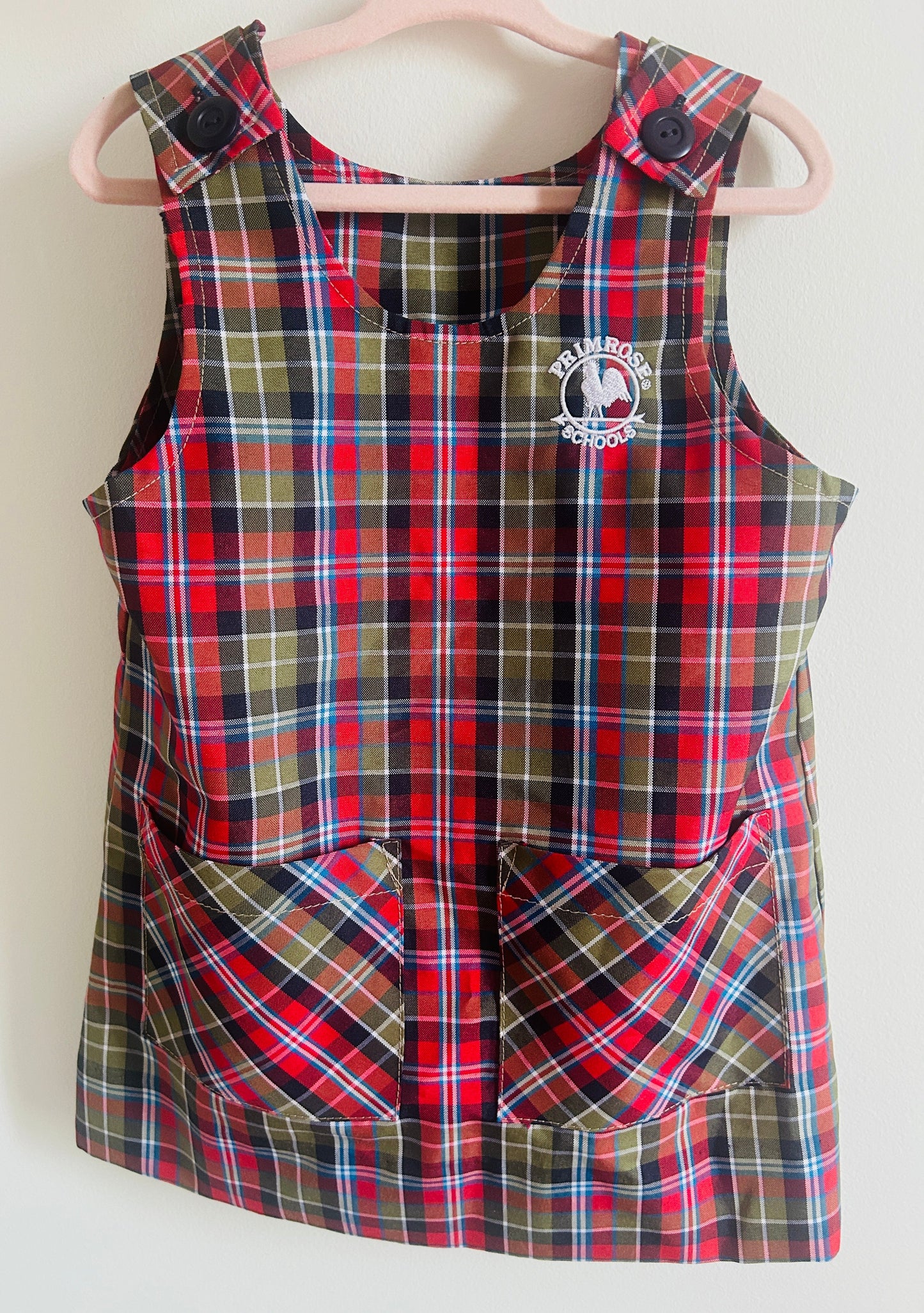 #15 Primrose 3t Plaid Uniform Jumper Dress