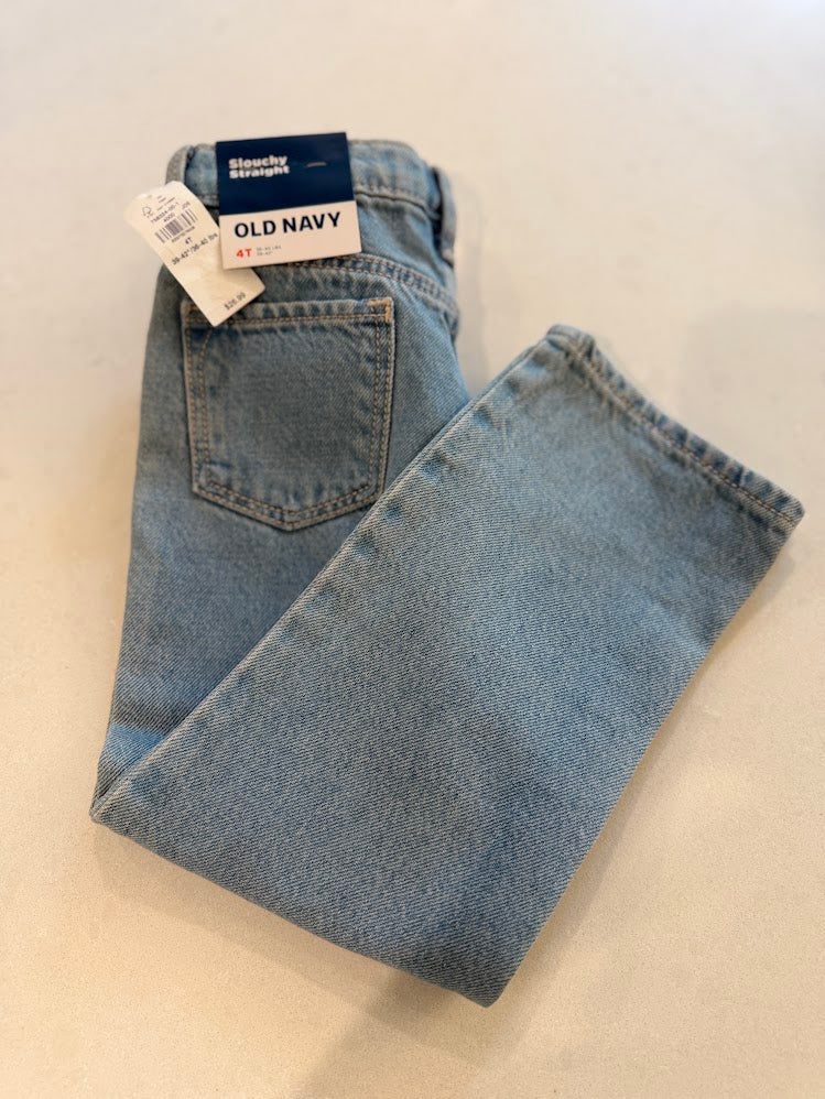 #9 Girls 4T Old Navy Slouchy Straight Jeans, NWT *REDUCED