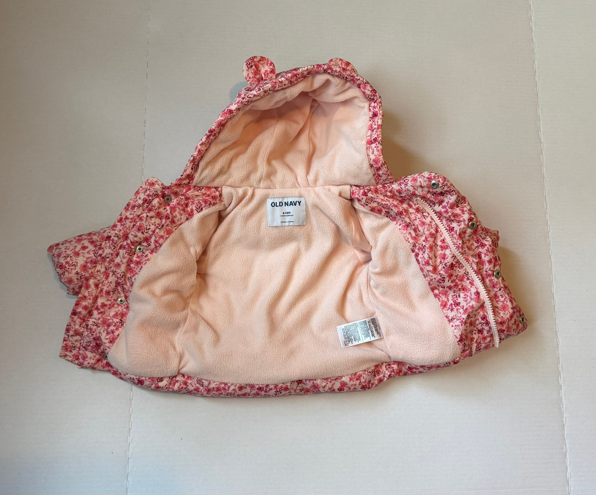 Seller #129 - Old Navy 6-12 Month Floral Winter Coat with Hood