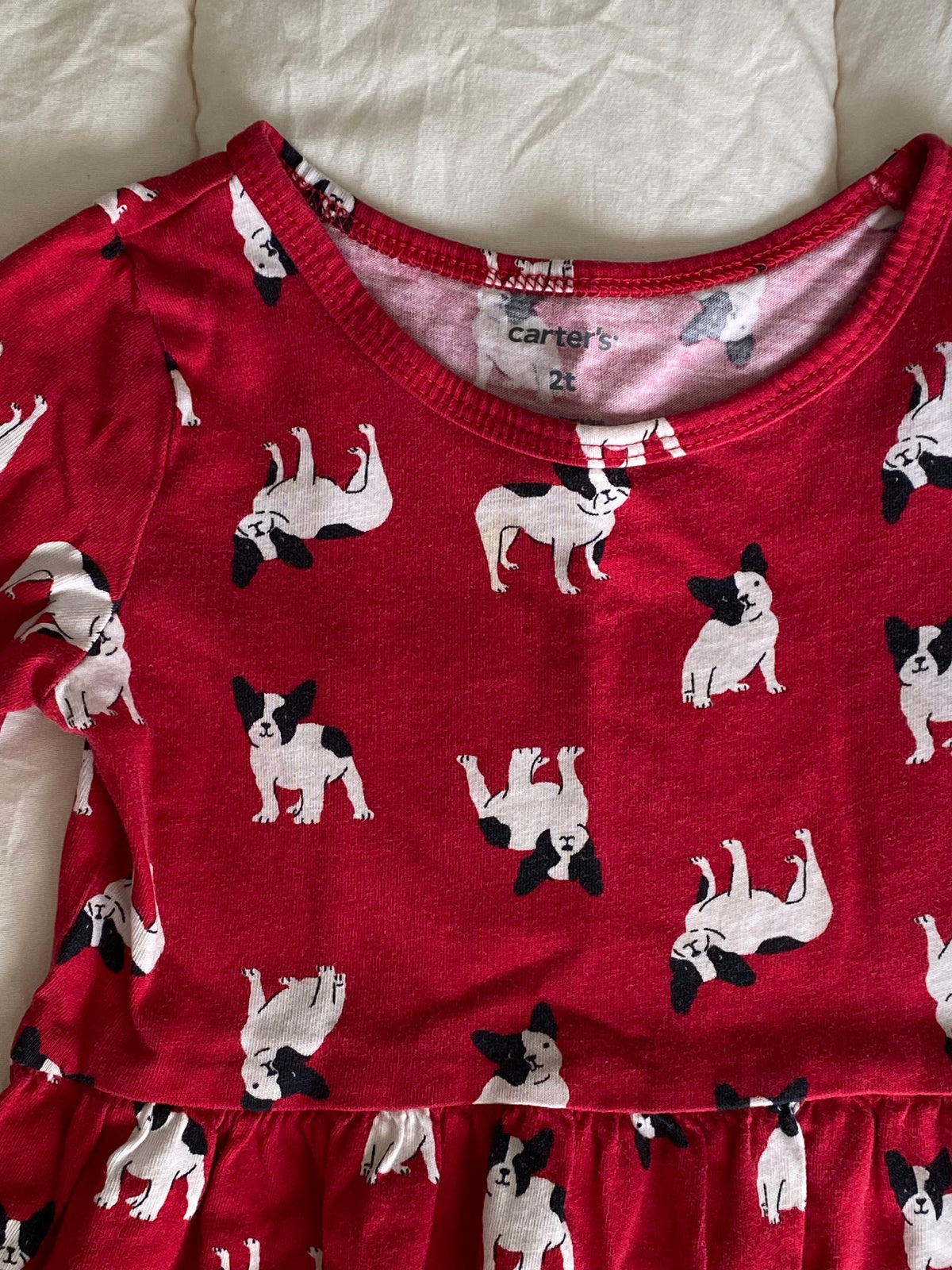 #59 girls 2T Carter's red dog dress