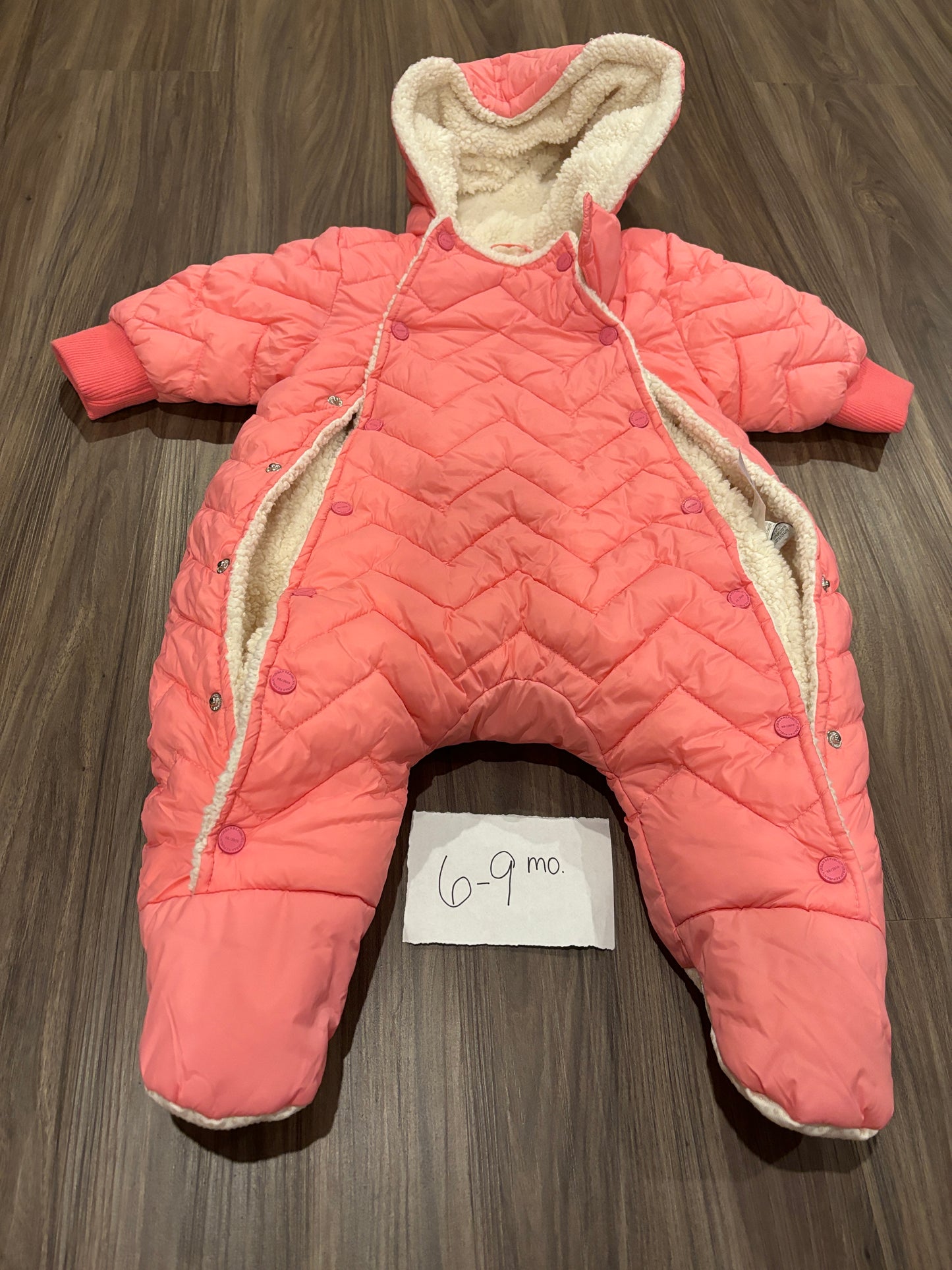 #138 - 6-9 Mo - VGUC Pink Baby Snowsuit - PU 45236