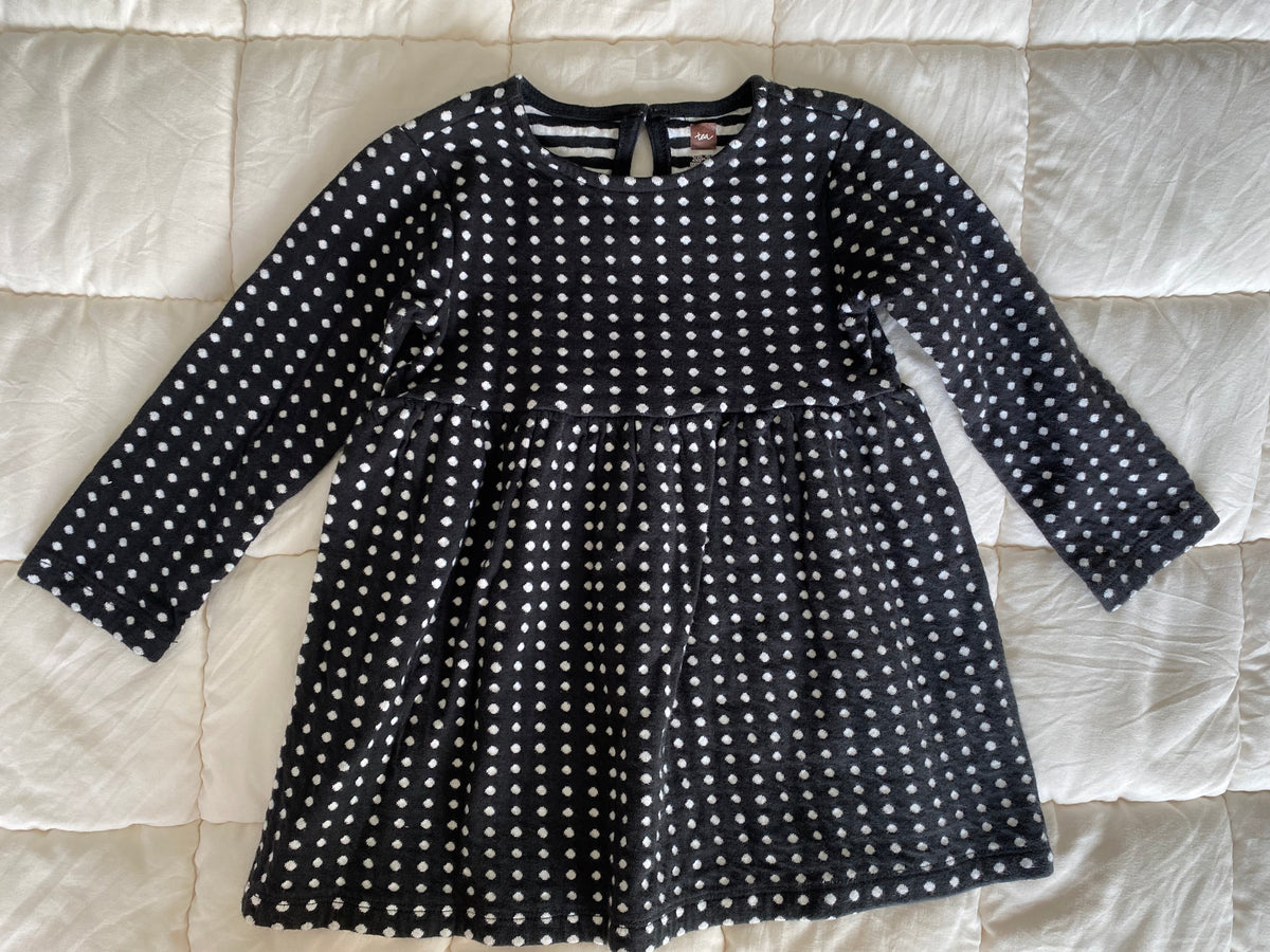 #59 Tea girls 2t black winter dress