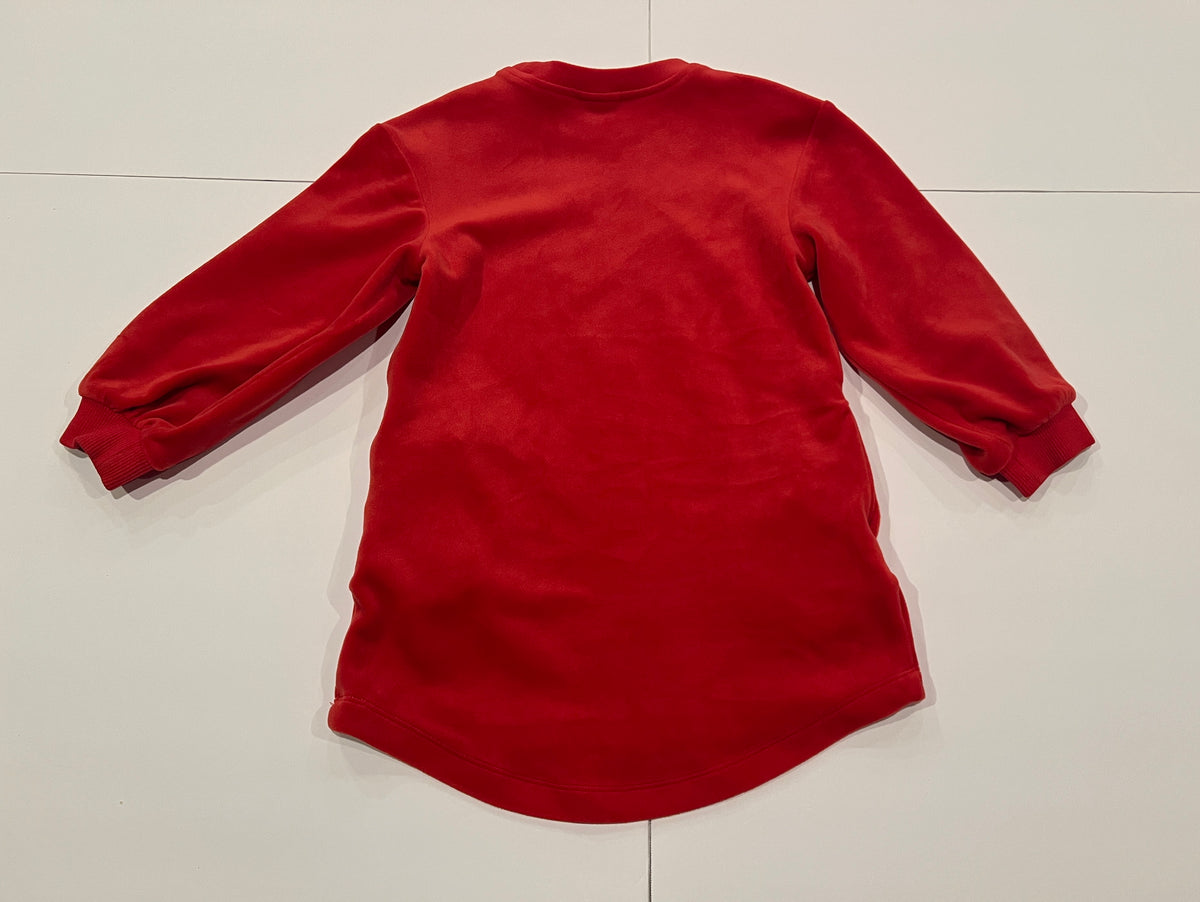 #141 Girls 4 (100) Hanna Andersson Red Super Soft Velvet Dress - Sister Match