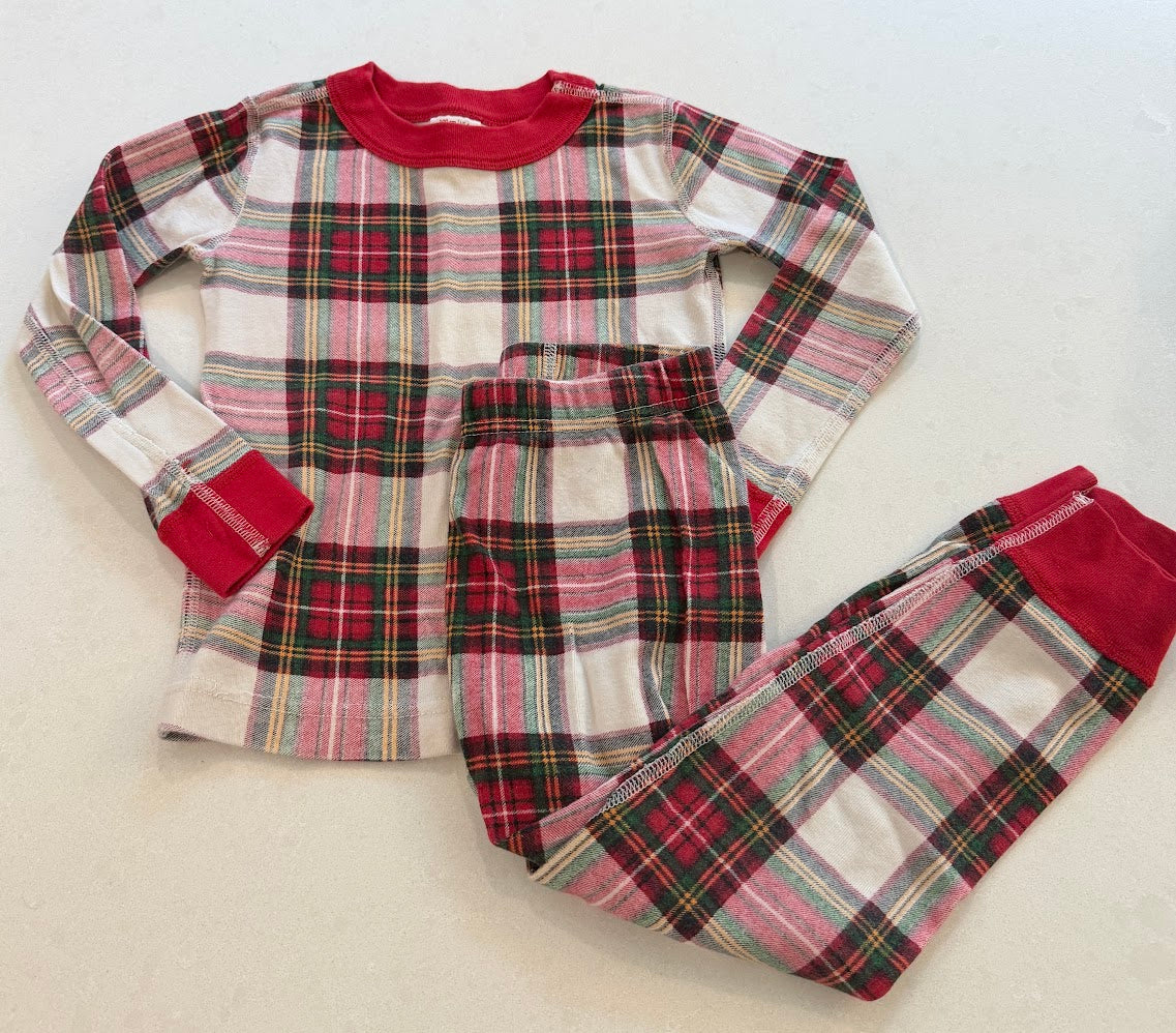 #9 Kids 4T Hanna Andersson Plaid Christmas Pajama Set GUC/VGUC