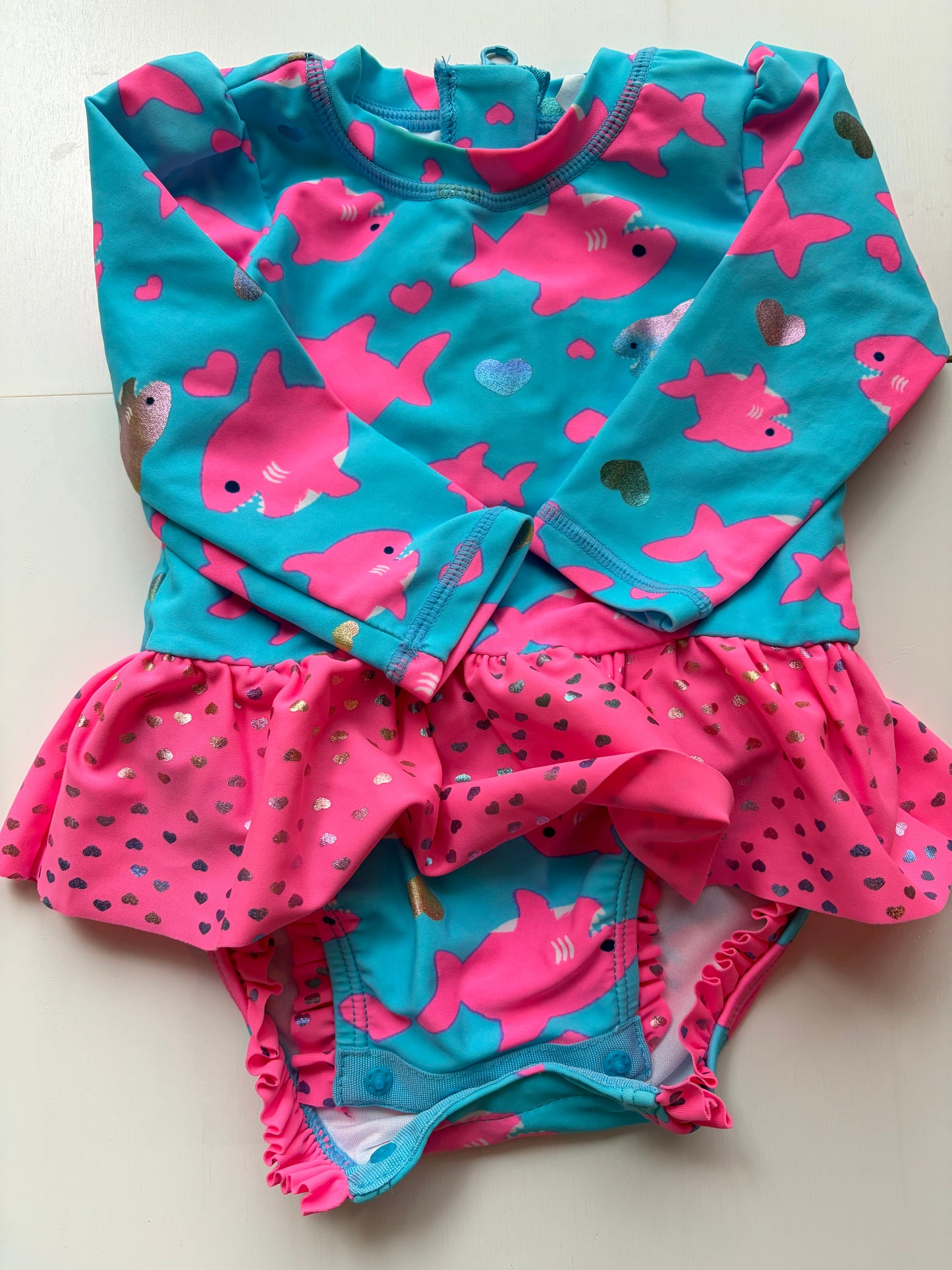 Seller 22 3-6 month shark swimsuit