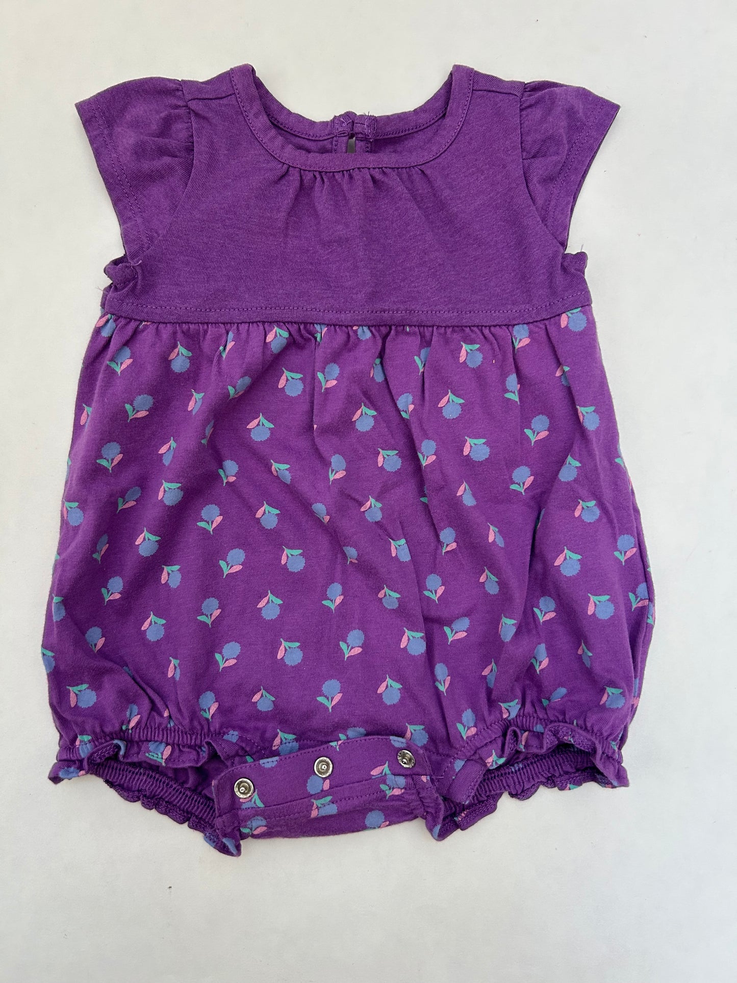 #6 Girls 3-6 month Old Navy purple flowered romper