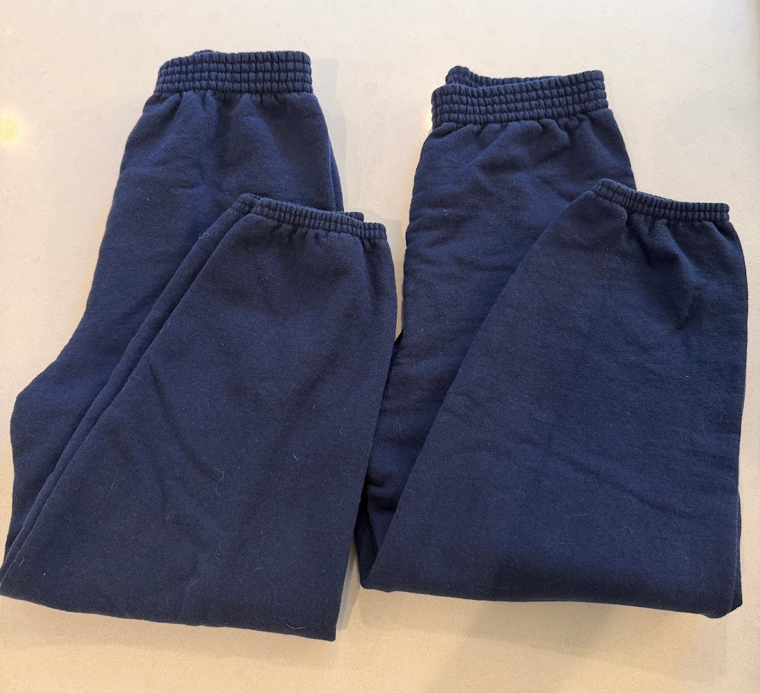 #9 Youth Small (6/7) Hane's Navy Blue Sweatpants Bundle of 2 VGUC
