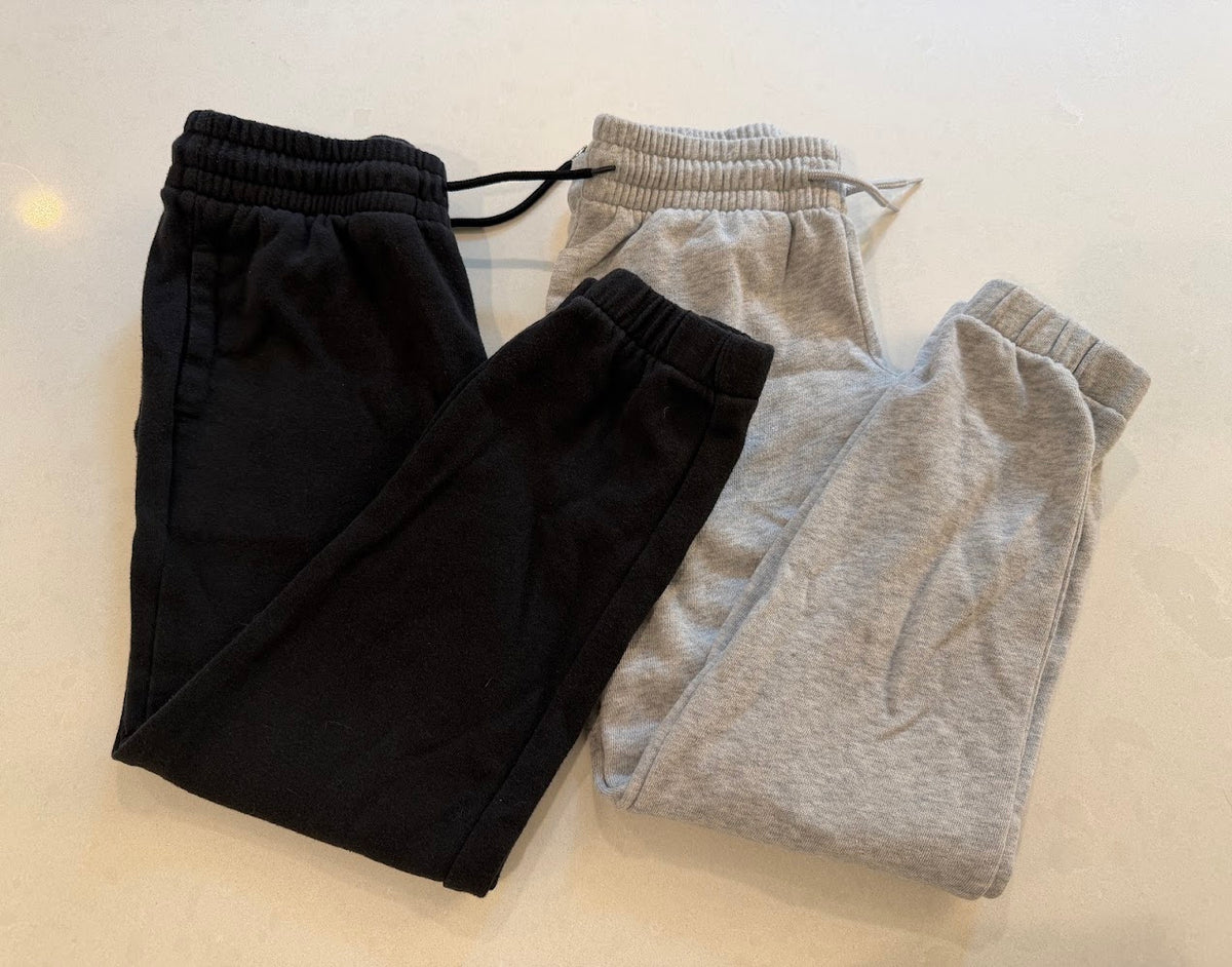 #9 Boys M(7/8) Sweatpants Bundle (Black & Light Gray) Athletic Works VGUC