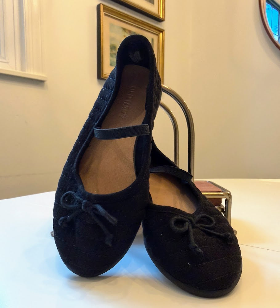#9 Girls Size 9 Black Ballet Flats, Old Navy, EUC