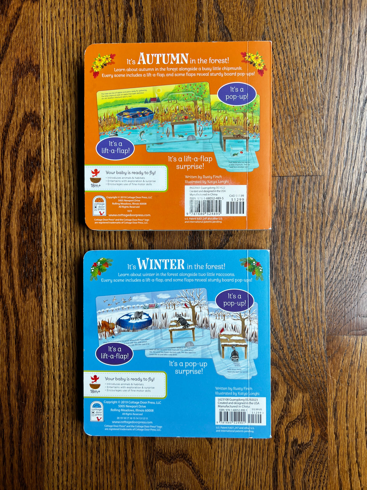 Seller #115 - Autumn & Winter Lift-a-Flap / Pop-Up Surprise Board Books, VGUC