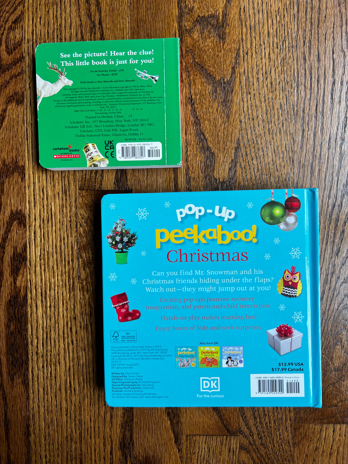 Seller #115 - “I Spy Little Christmas” + Pop-Up Peekaboo Christmas Books, VGUC
