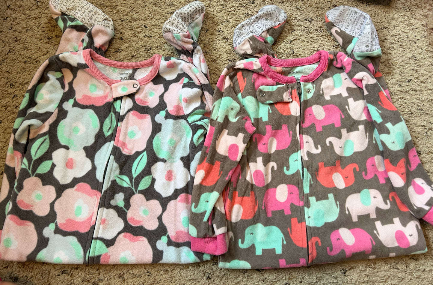 Seller 120, VGUC Girls 2T fleece sleepers