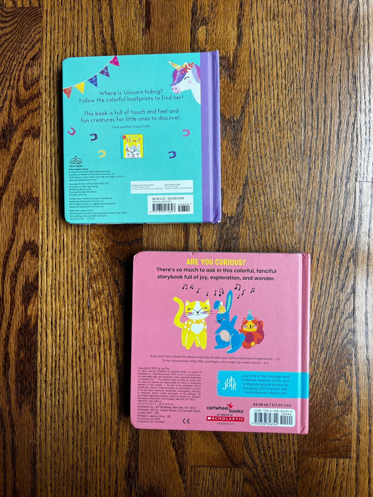 Seller #115 - “Where’s My Unicorn?” & “Be Curious!” Touch & Feel/Lift-the-Flap Book Bundle, VGUC