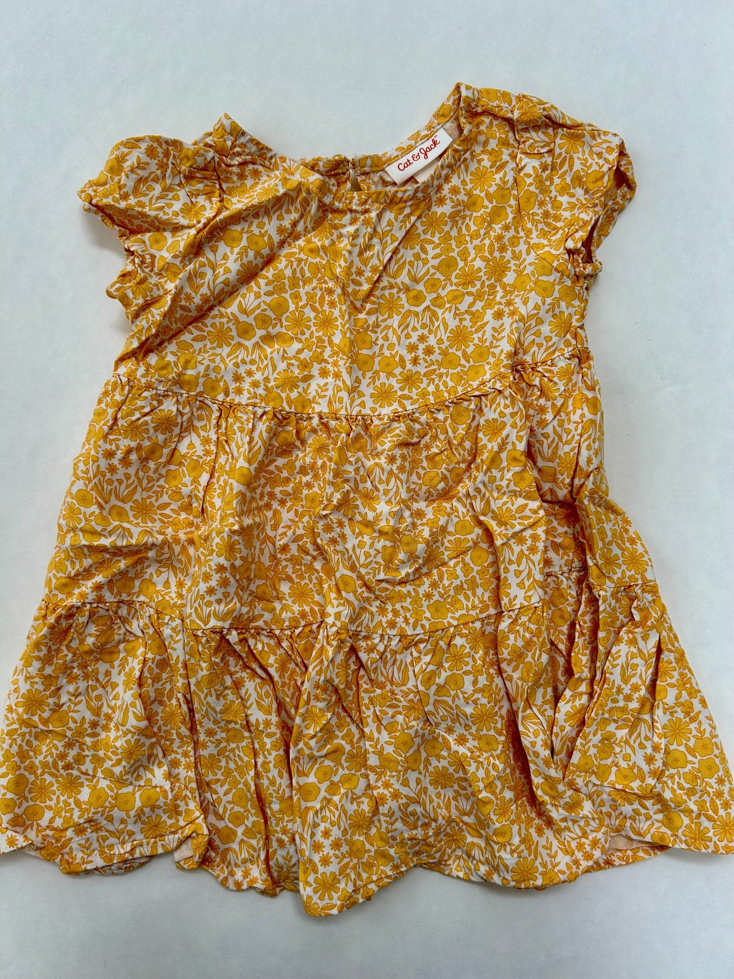 #200 Girls 3T Cat & Jack vintage yellow floral dress