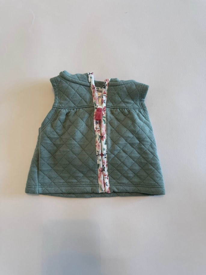 #78 REDUCED Carter's Green Floral Vest Girls Newborn