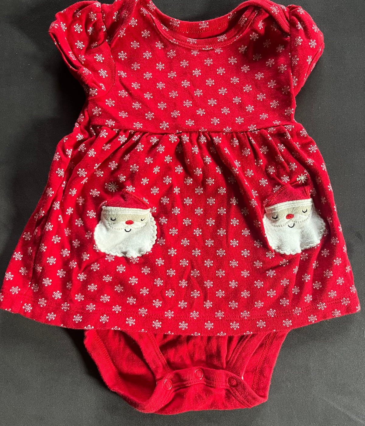 Seller #13 Carter’s girls 6 months Santa onesie dress