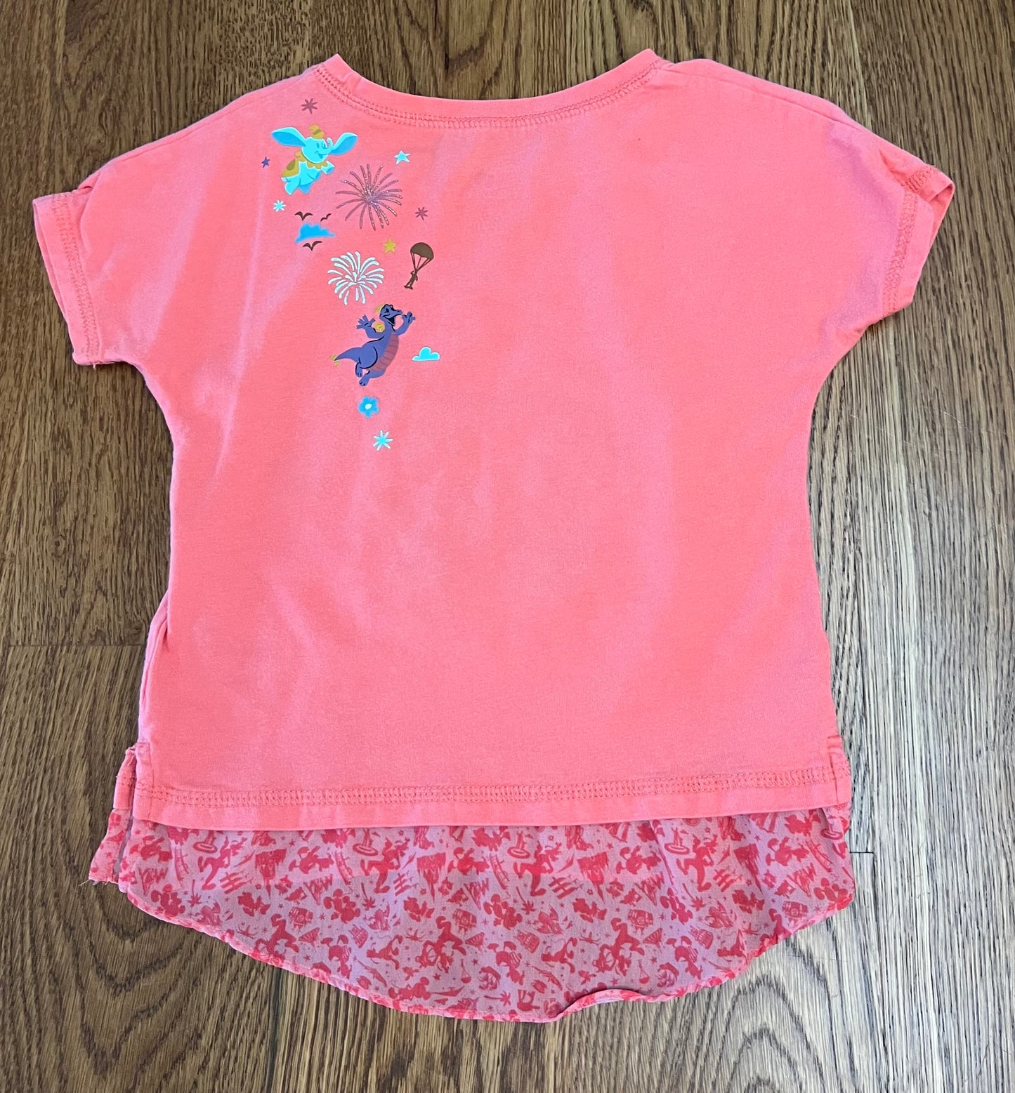 #33 Girls 4T Disney Parks Shirt, Minnie Mouse, Mickey Mouse, Goofy, Pluto, Donald Duck, Dumbo, Figment