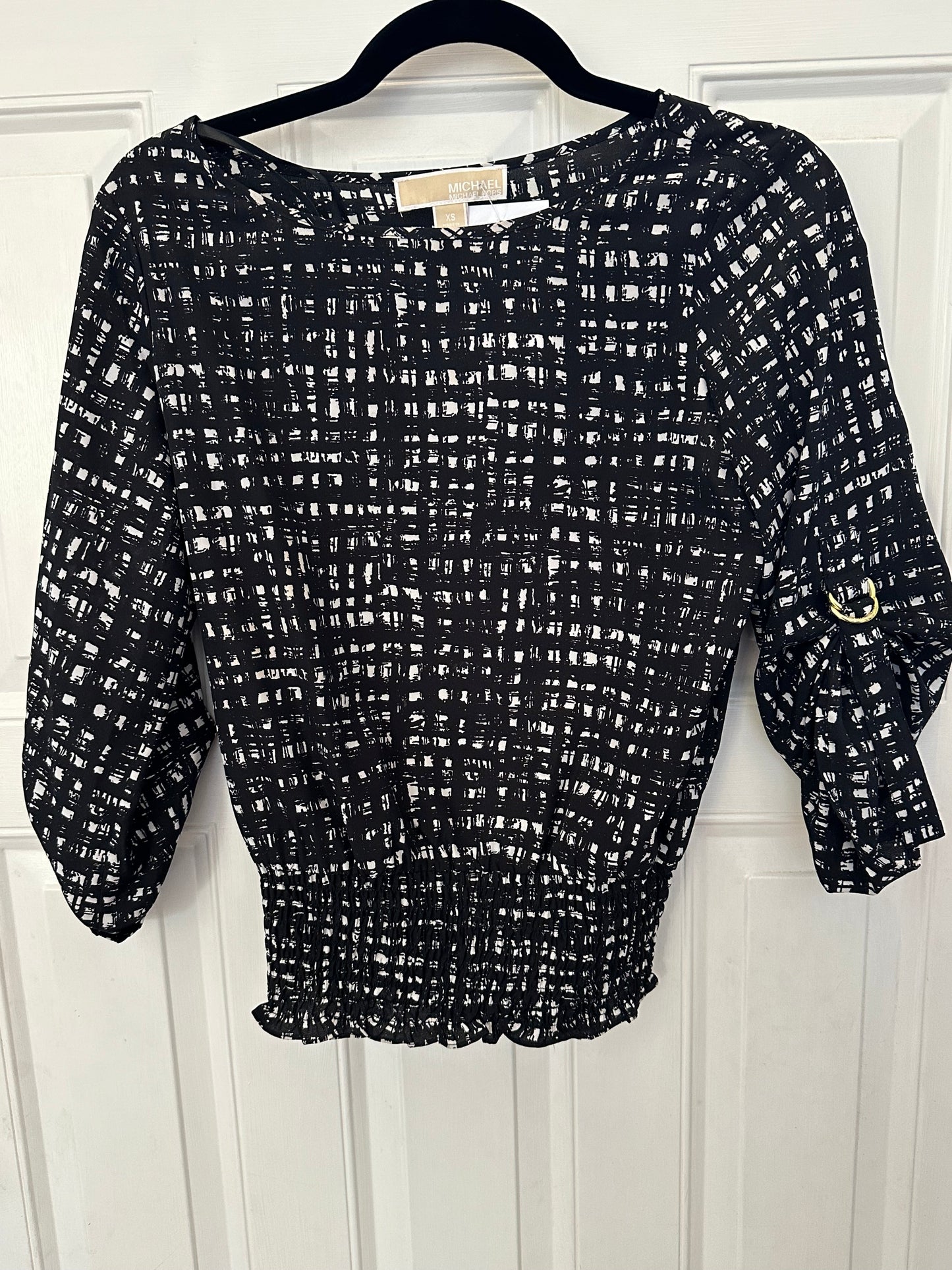 #133 Michael Kors Sz XSmall Black White Top