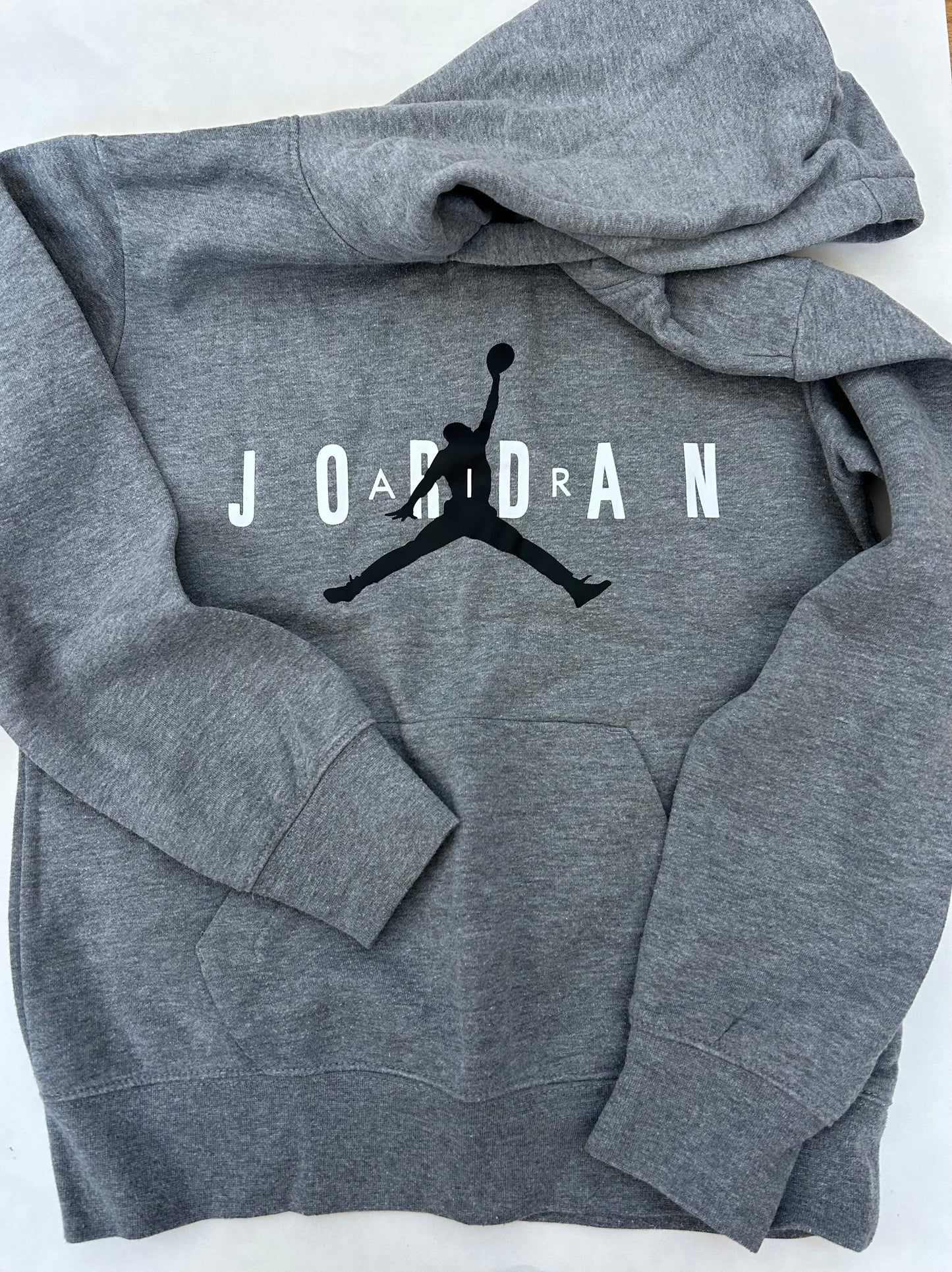 #6 Boys size Youth Large Jordan gray hooded sweatshirt