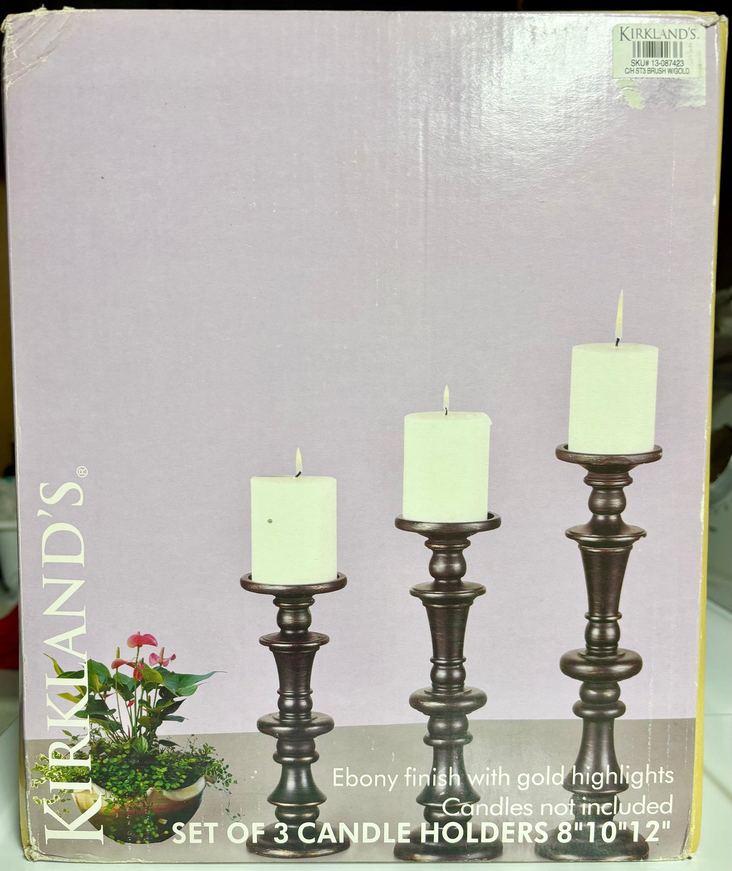 #132 - REDUCED - Kirkland's: Set of 3 Vintage Candle Holders - NEW