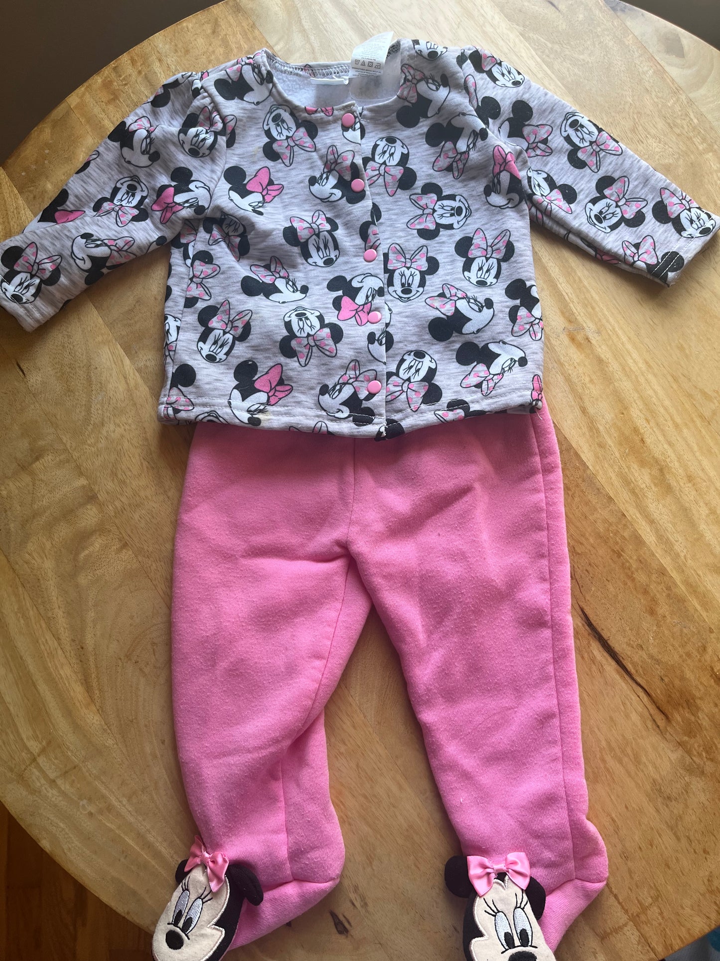 #97- Disney Baby Minnie Mouse Two piece Set- Jacket and Pants- Pink- Size 6/9 months