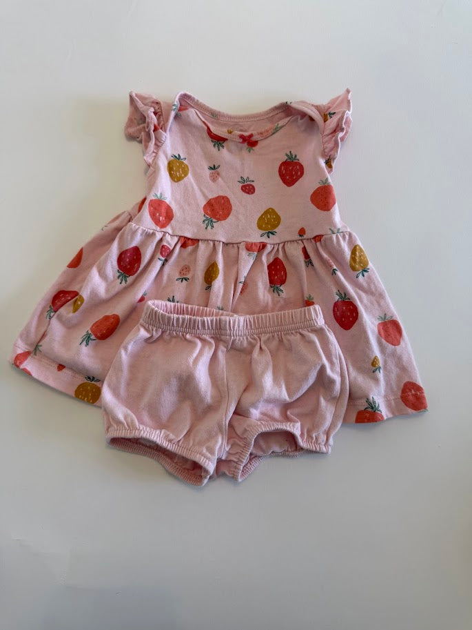 #78 REDUCED Carter's Strawberry Dress with Bloomers Girls 3M